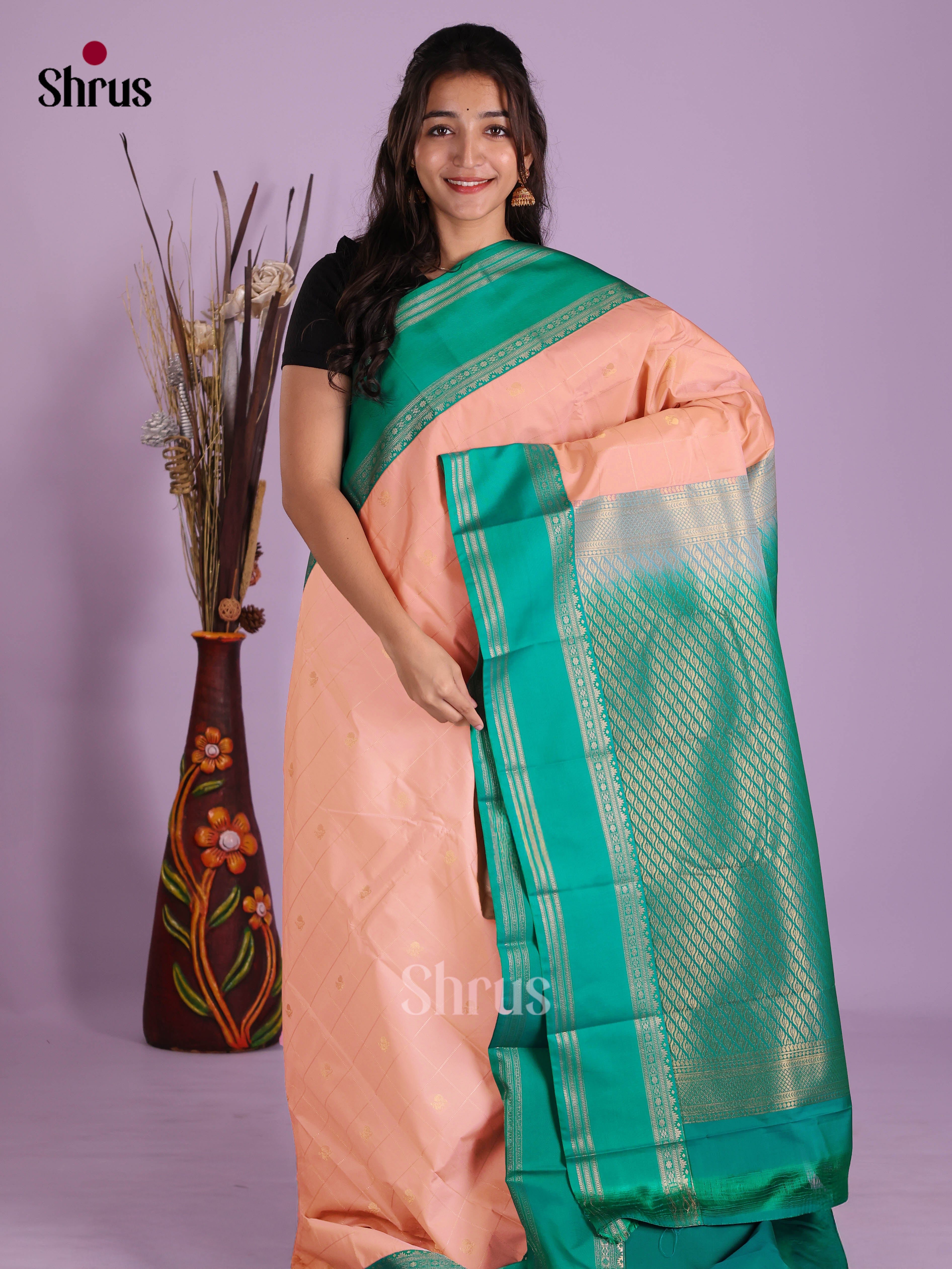 DKS03095 - Semi Kanchipuram Saree - Shop on Shrus.com