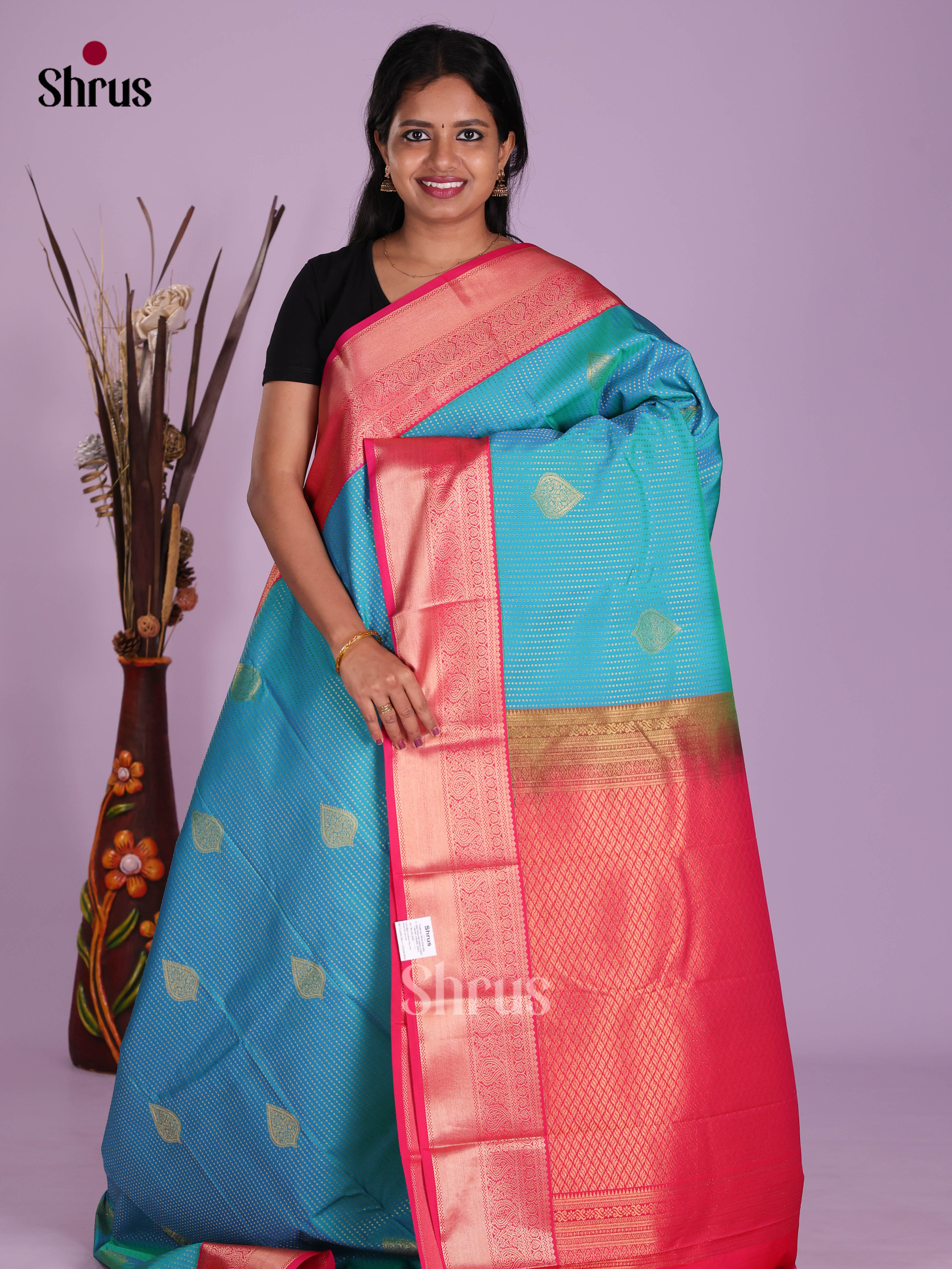 DKS03173 - Semi Kanchipuram Saree - Shop on Shrus.com
