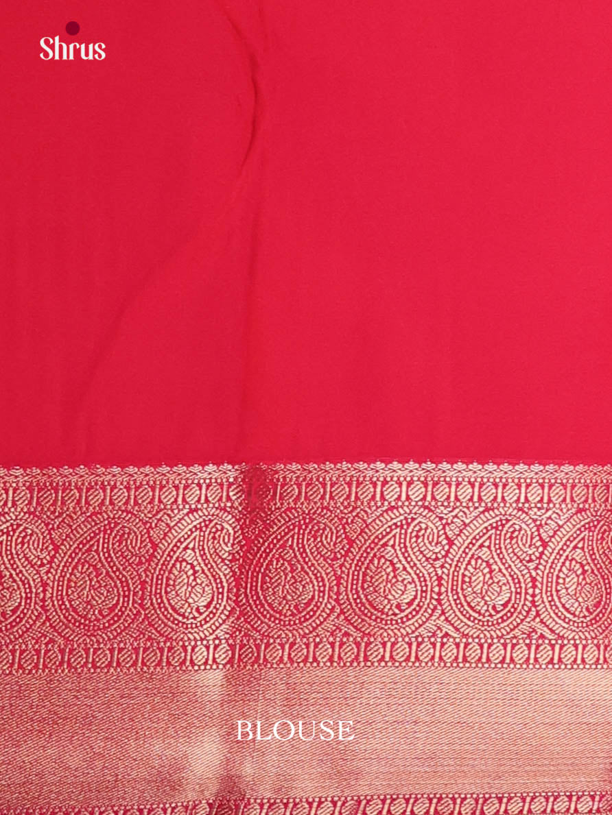 Yellow & Pink - Semi Kanchipuram Saree