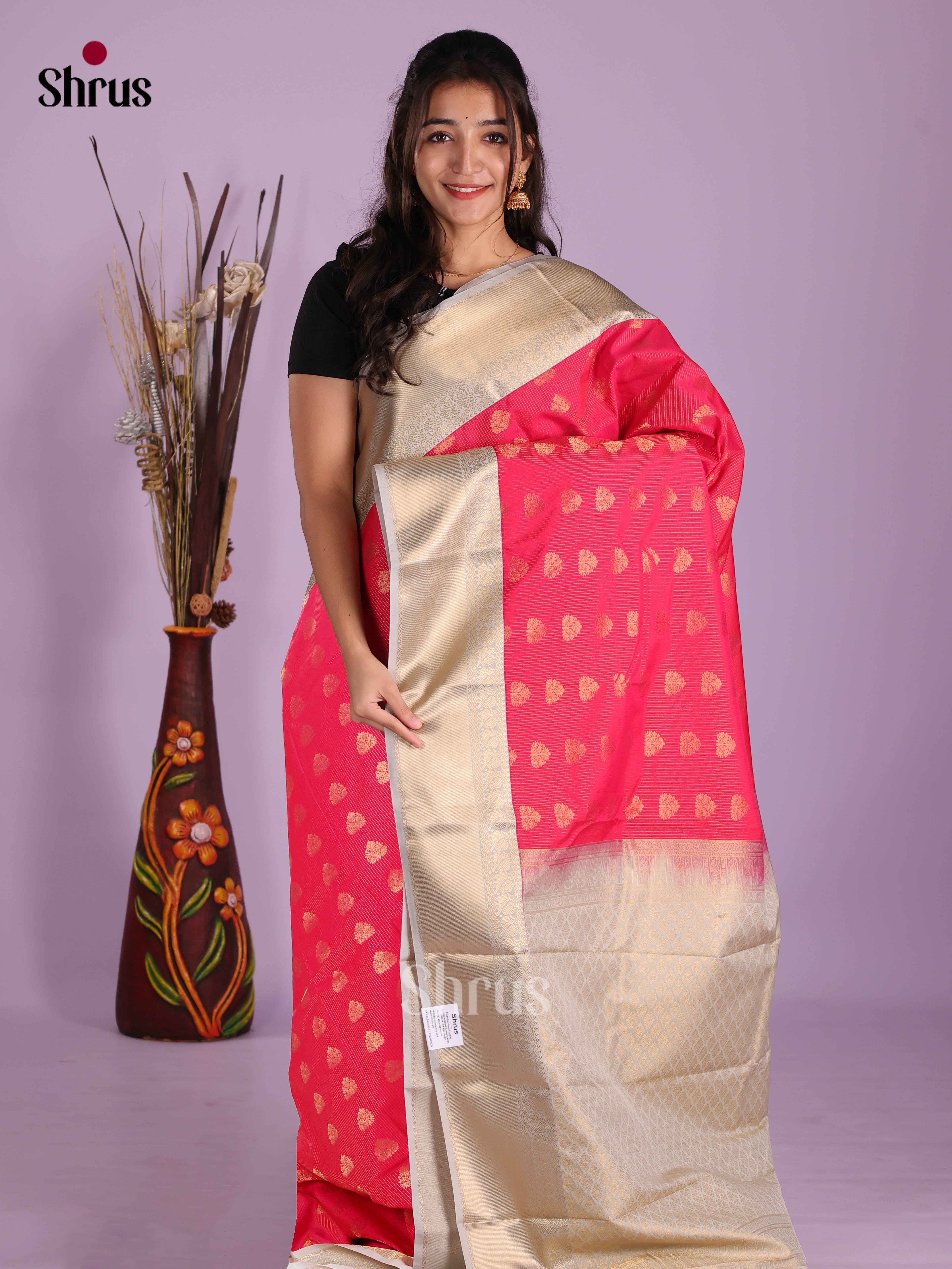 DKS03192 - Semi Kanchipuram Saree - Shop on Shrus.com
