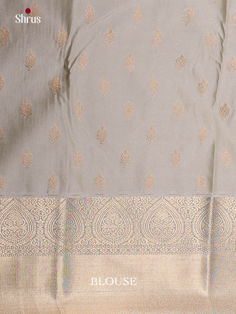 Light Green & Grey - Semi Kanchipuram Saree