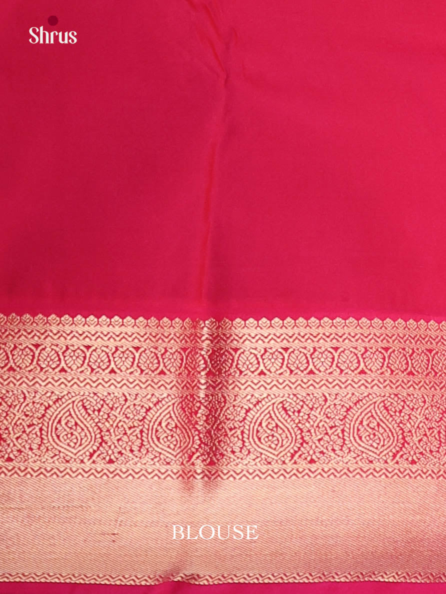 Blue & Pink - Semi Kanchipuram Saree