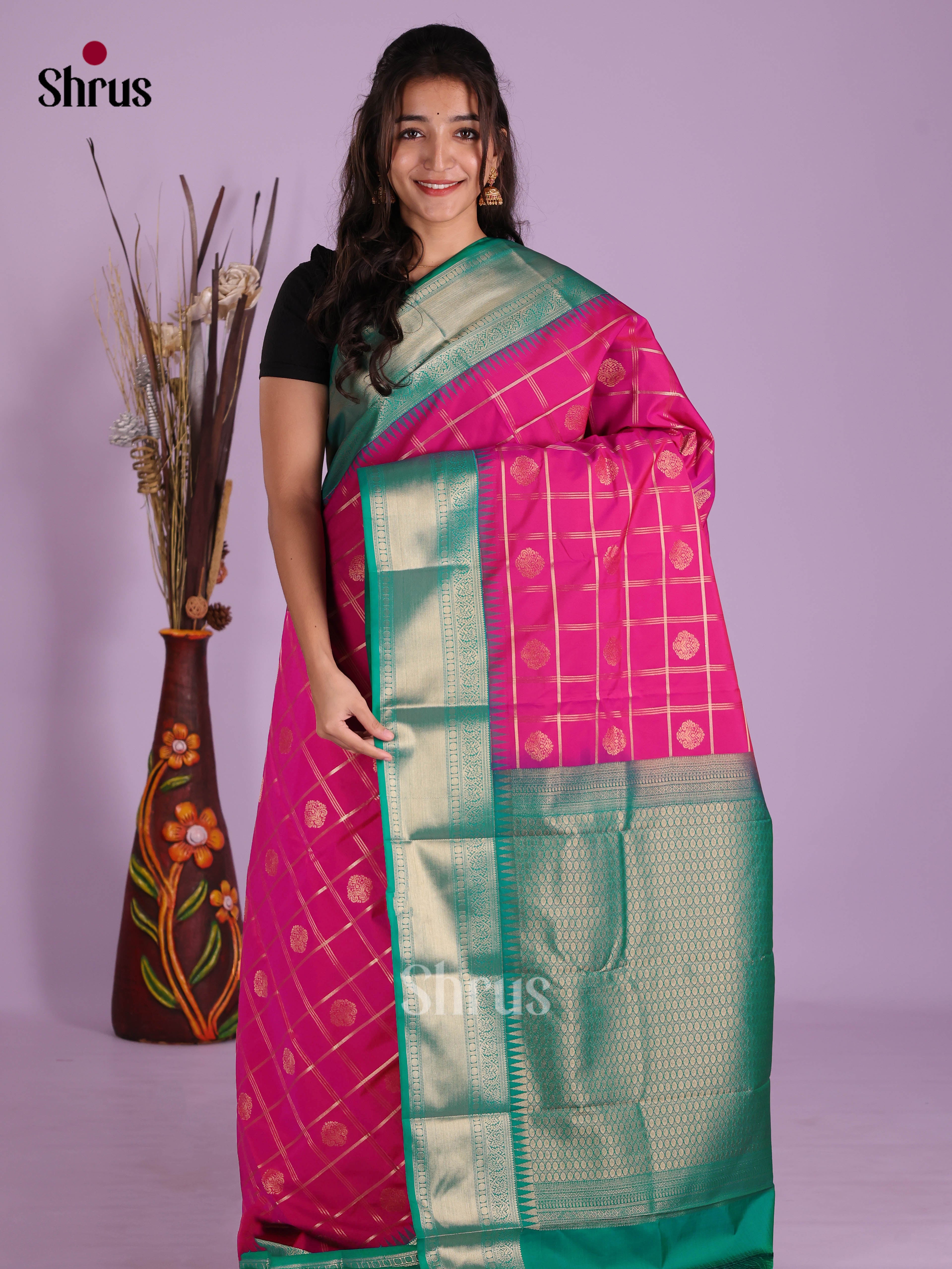 DKS03227 - Semi Kanchipuram Saree - Shop on Shrus.com