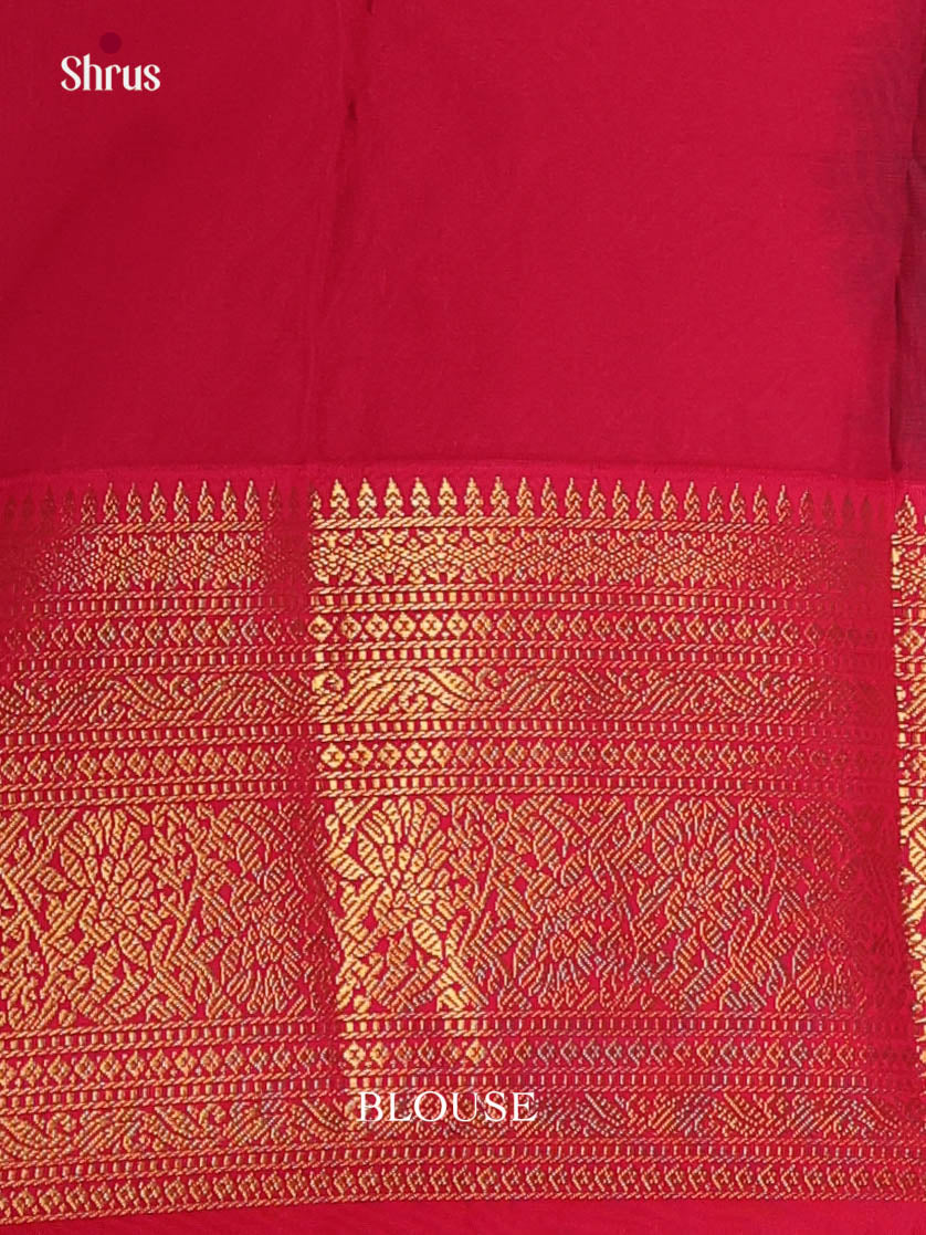 Green & Red- Semi Kanchipuram Saree