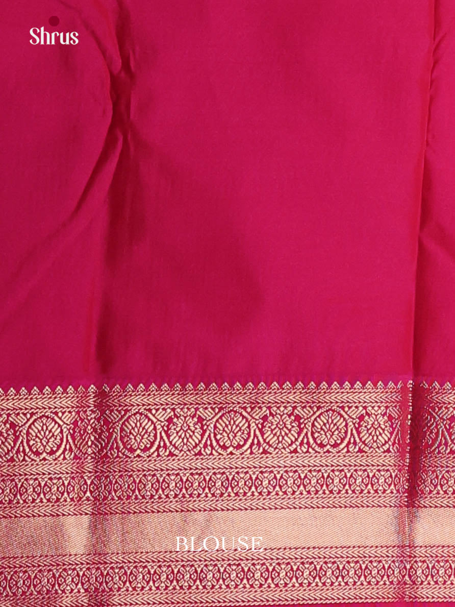 Grey & Pink- Semi Kanchipuram Saree - Shop on Shrus.com