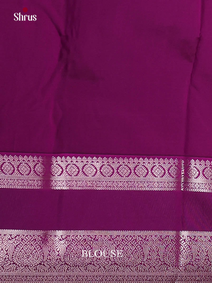 Green & Purple - Semi Kanchipuram Saree - Shop on Shrus.com