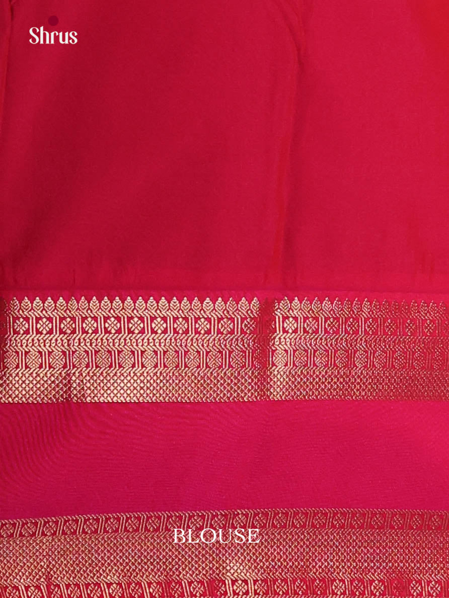 Pastel Green & Pink - Semi Kanchipuram Saree