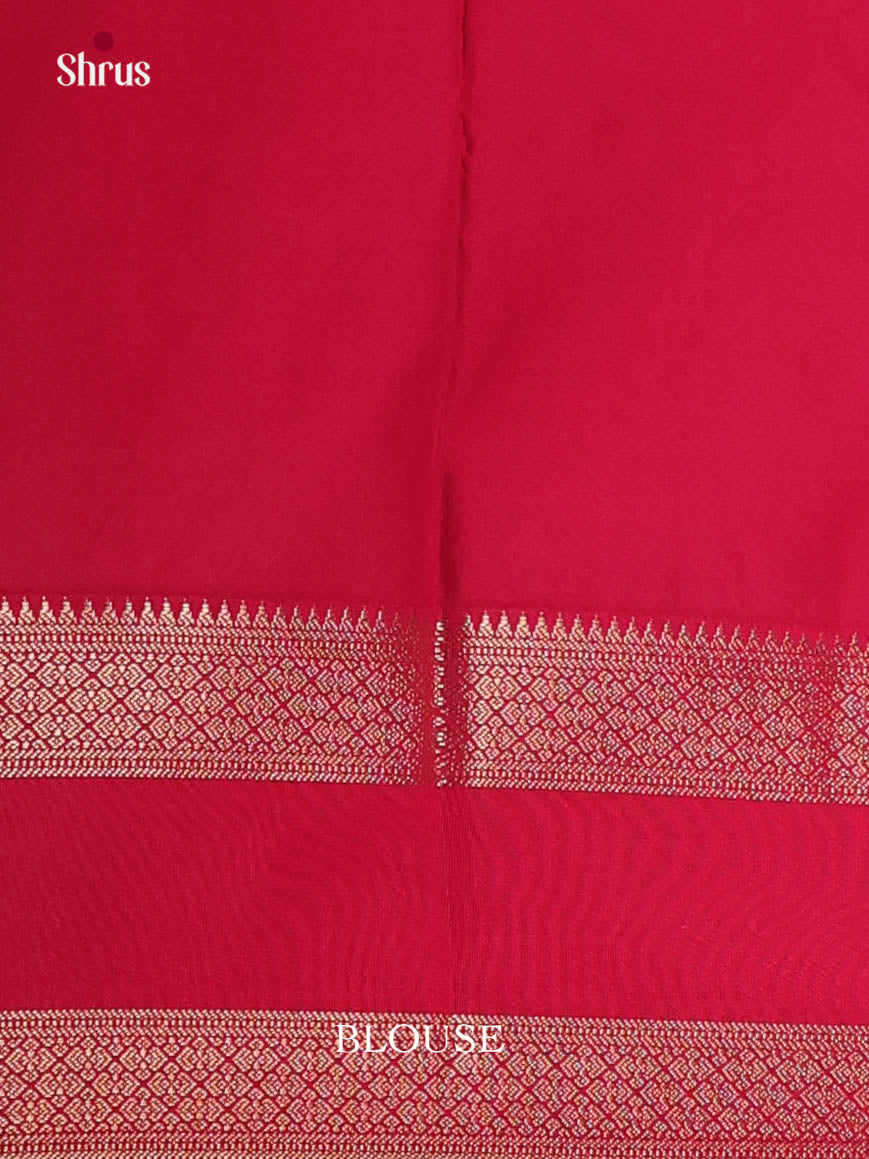 Blue & Red - Semi Kanchipuram Saree