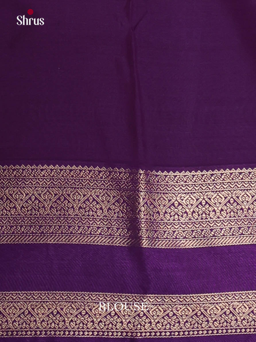 Pink & Violet - Semi Kanchipuram Saree - Shop on Shrus.com