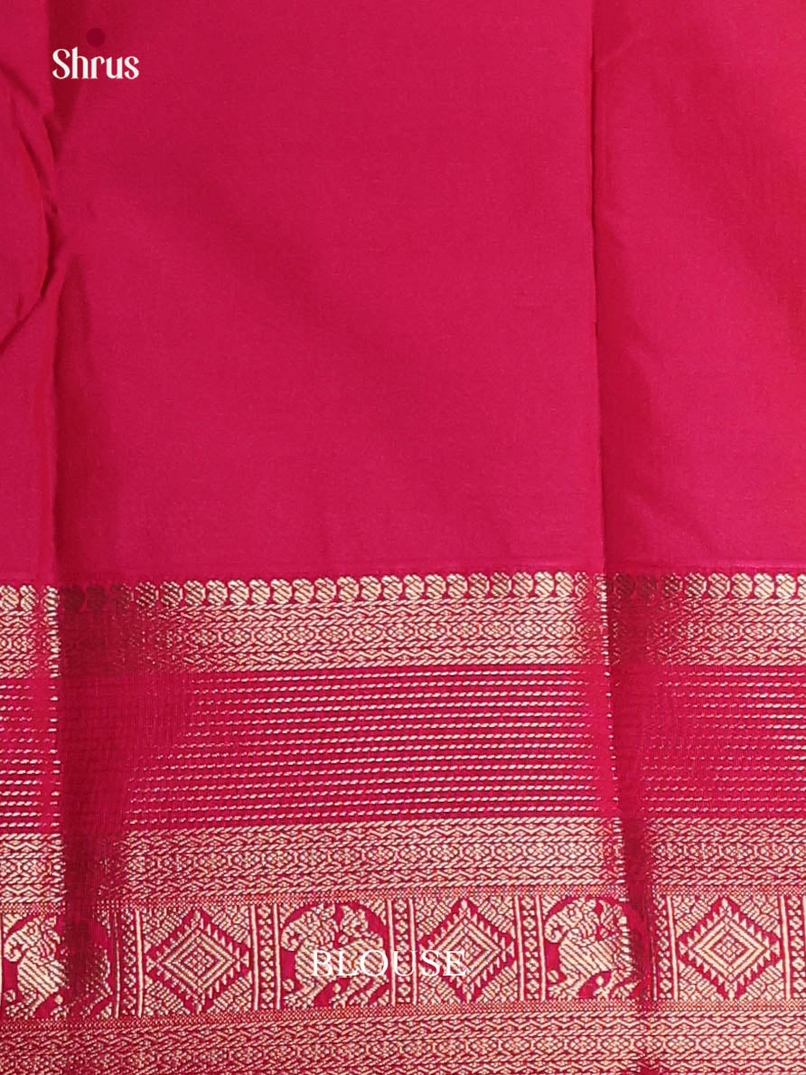 Mathulir Green & Pink - Semi Kanchipuram Saree - Shop on Shrus.com