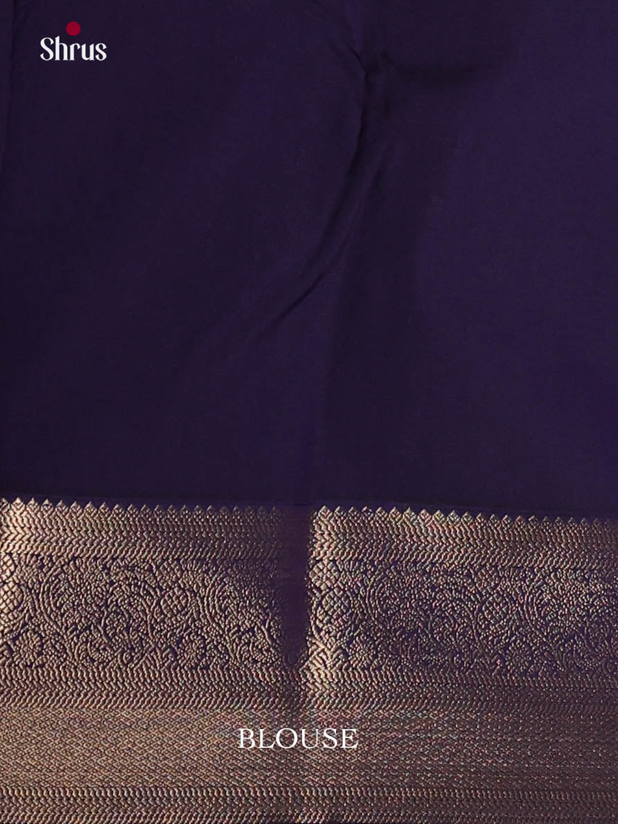 Blue & Navy Blue- Semi Kanchipuram Saree