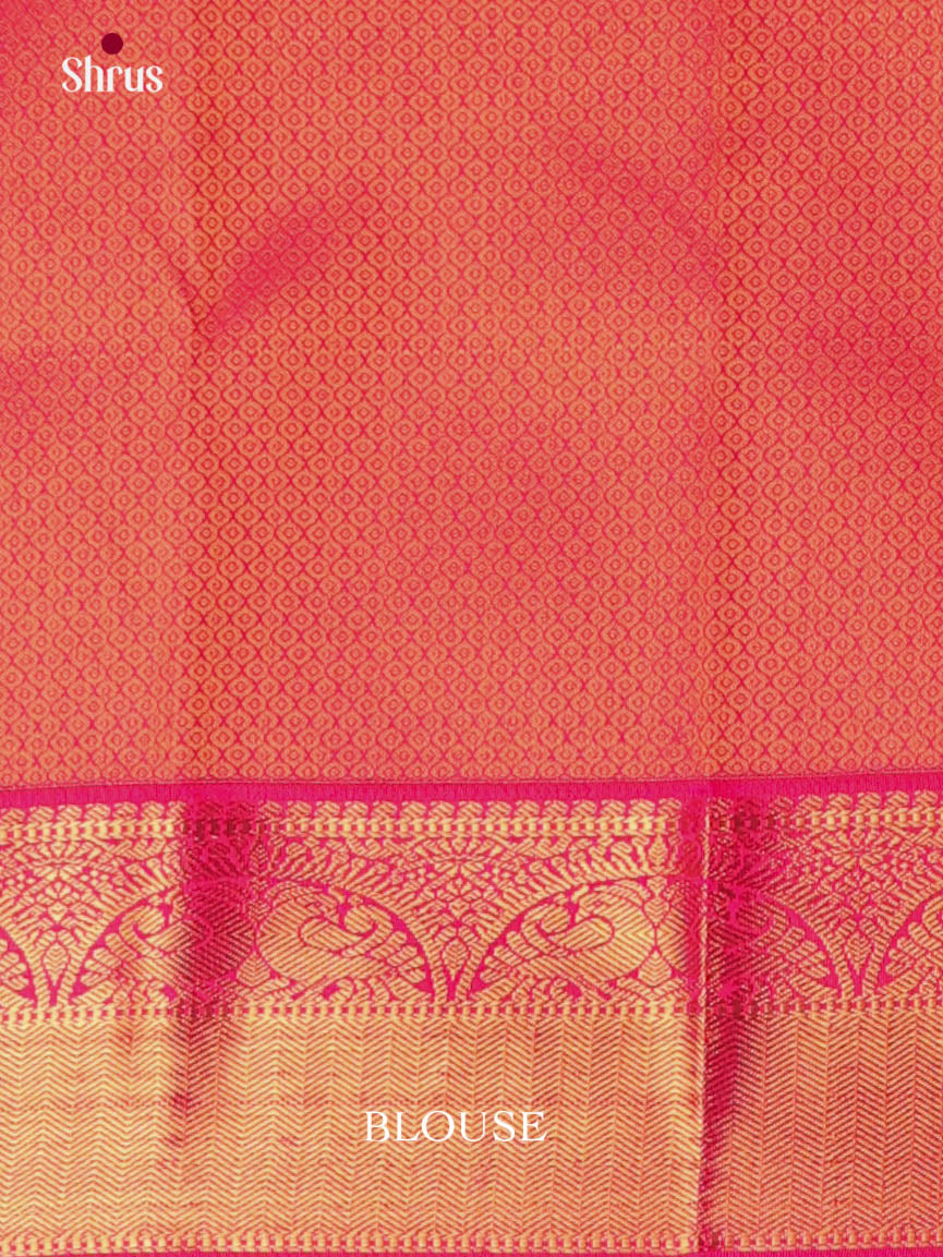 White & Pink - Semi Kanchipuram Saree