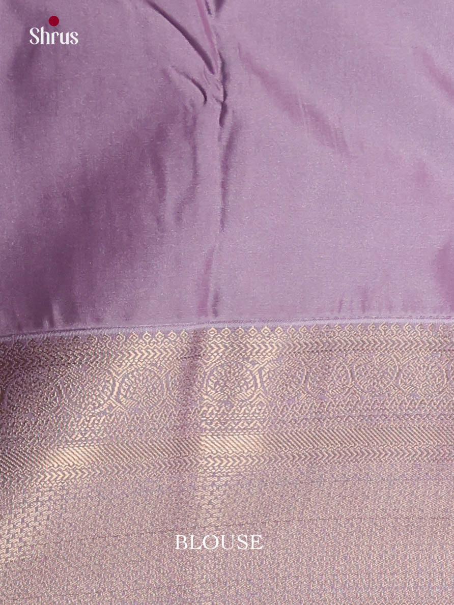 Blue & Lavender - Semi Kanchipuram Saree