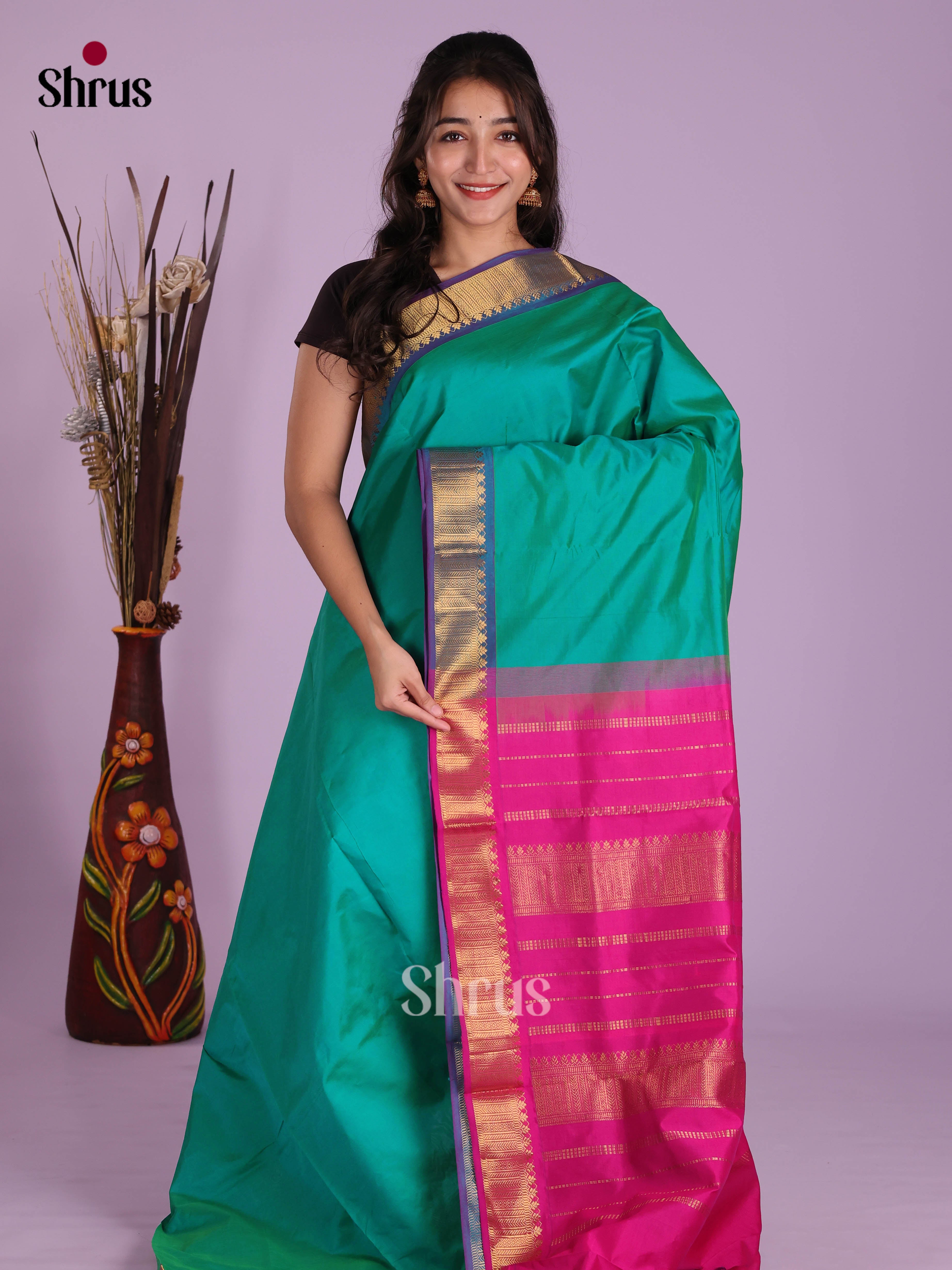 DKS04053 - Silkcotton-halfpure Saree - Shop on Shrus.com