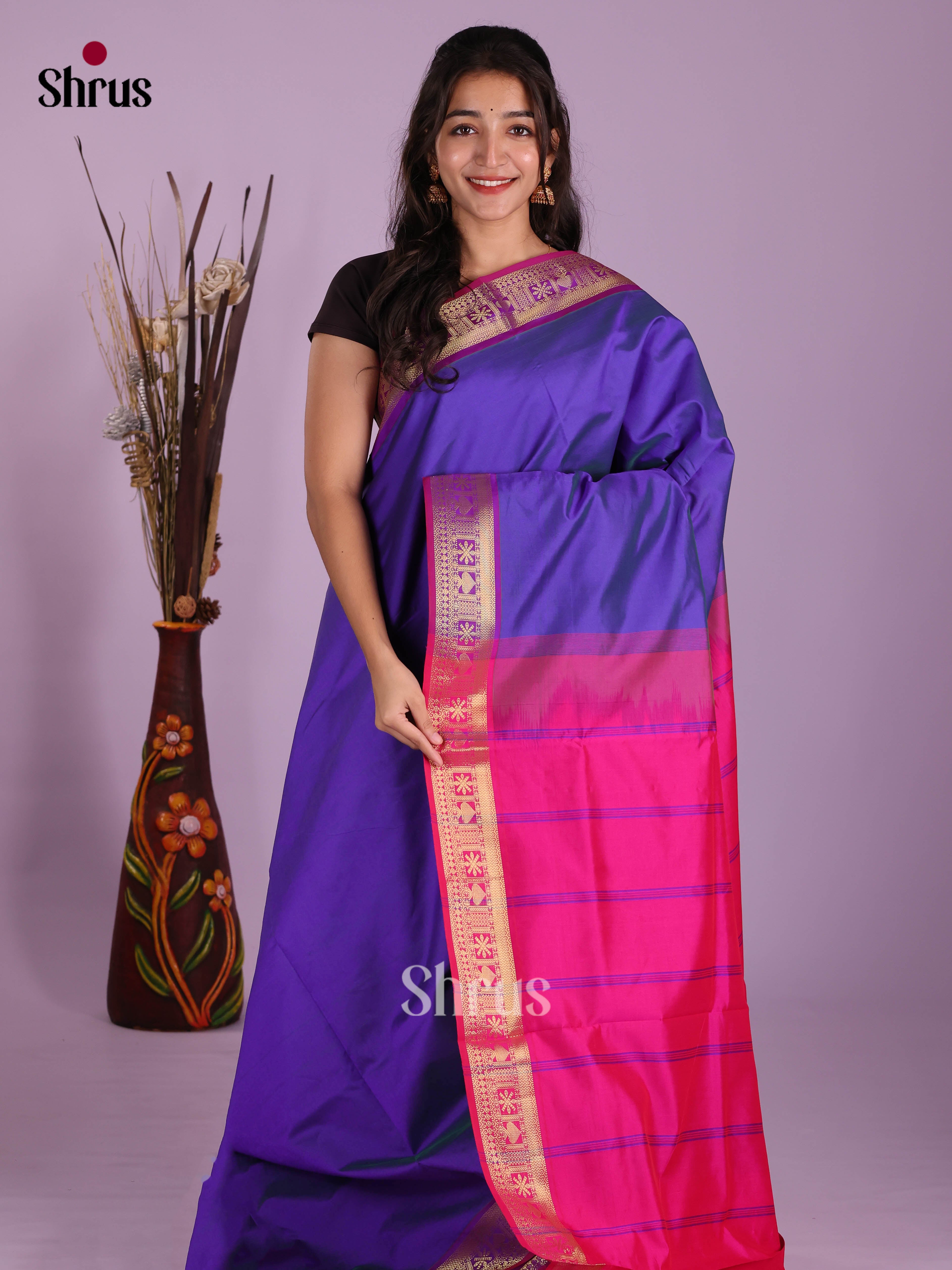 DKS04077 - Silkcotton-halfpure Saree - Shop on Shrus.com