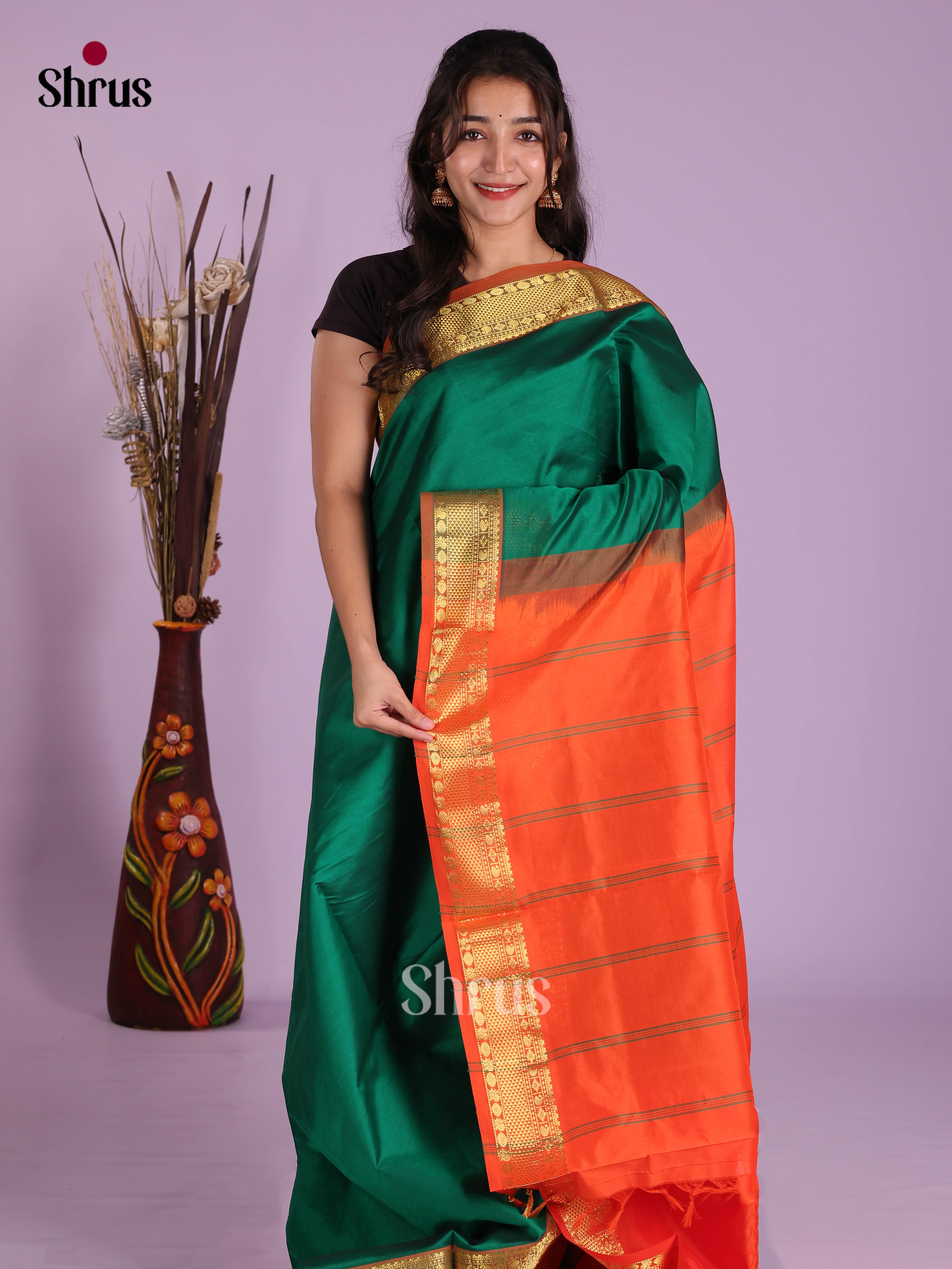DKS04078 - Silkcotton-halfpure Saree - Shop on Shrus.com
