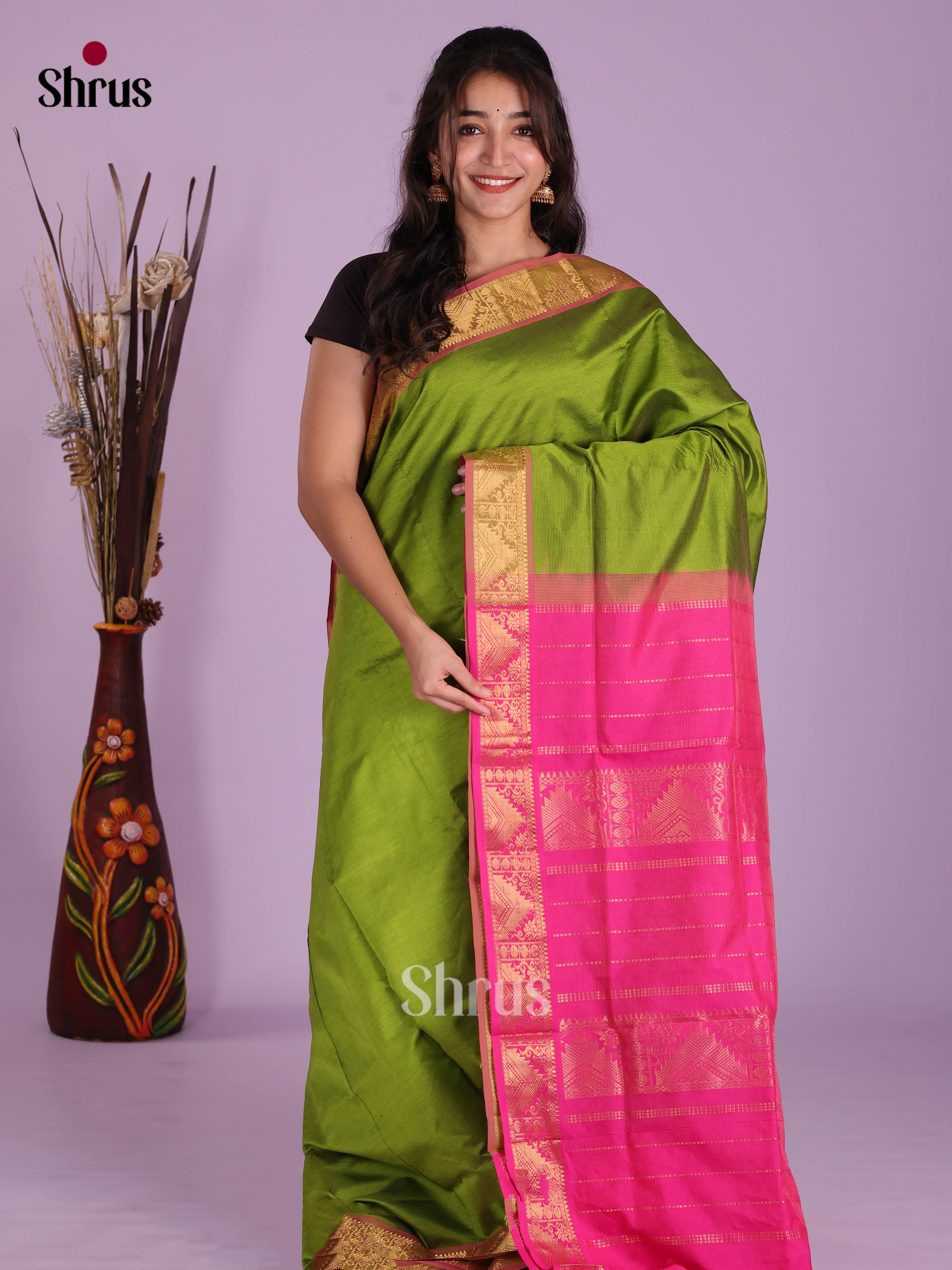 DKS04088 - Silkcotton-halfpure Saree - Shop on Shrus.com