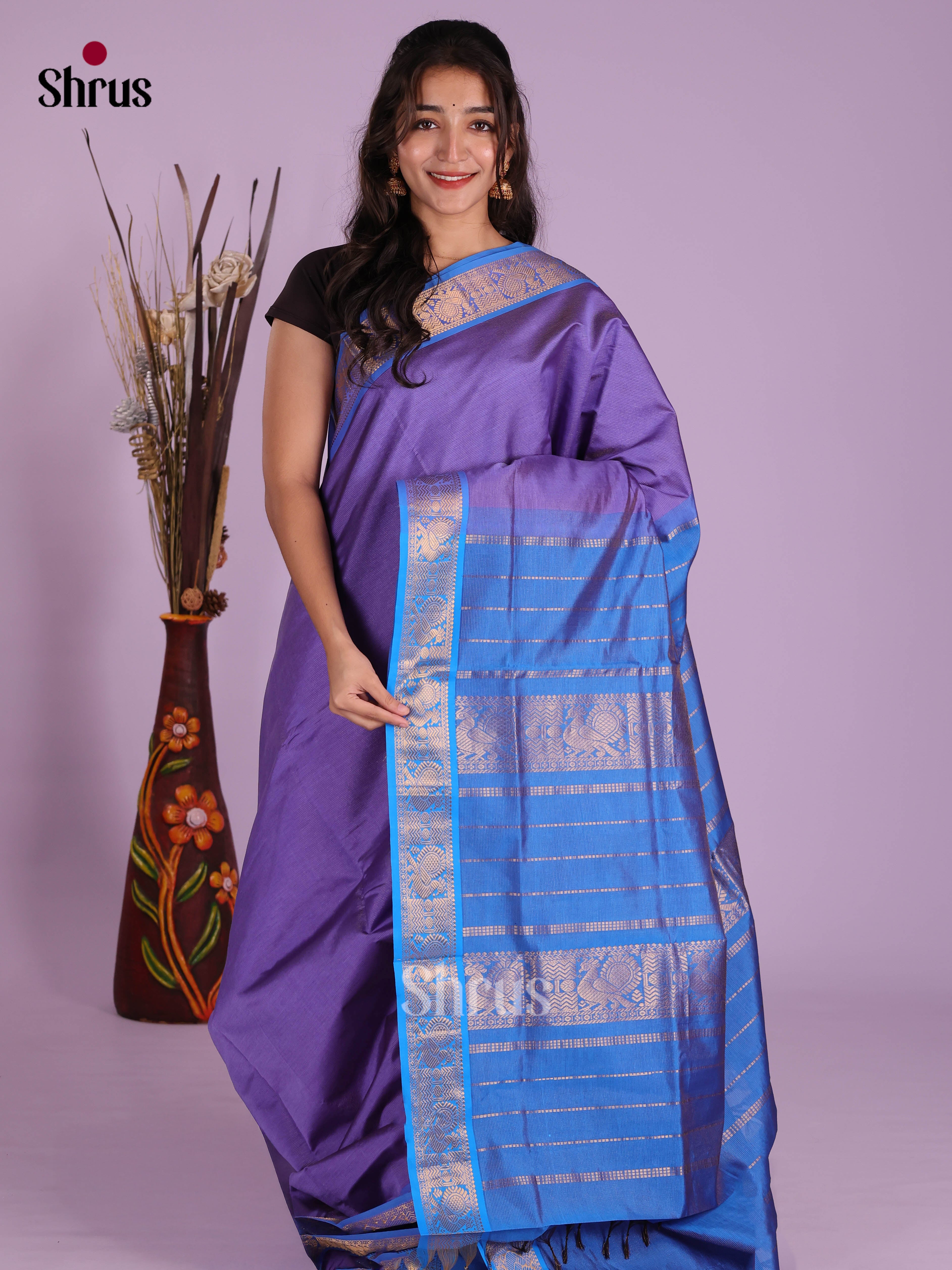 DKS04089 - Silkcotton-halfpure Saree