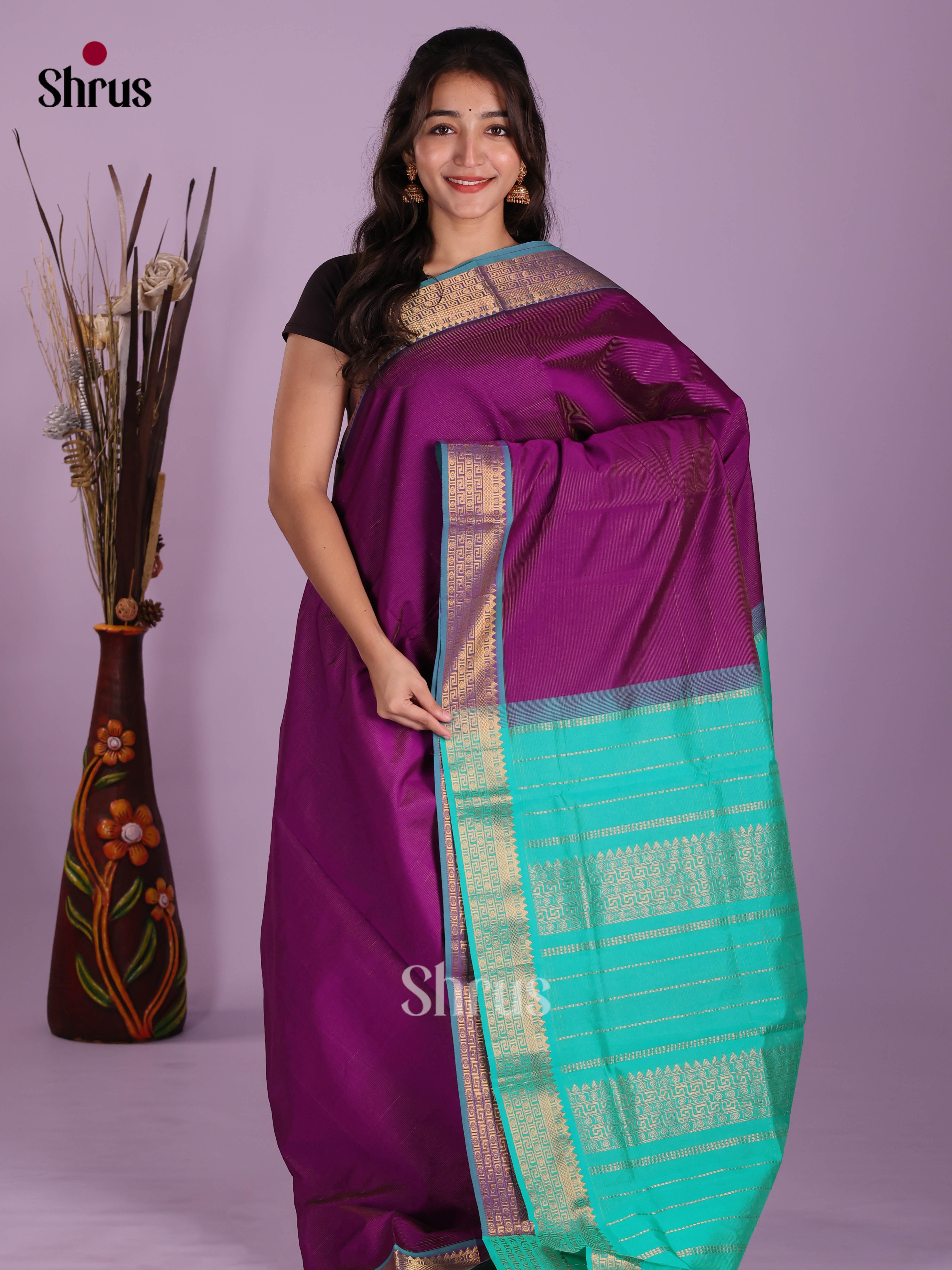 DKS04091 - Silkcotton-halfpure Saree