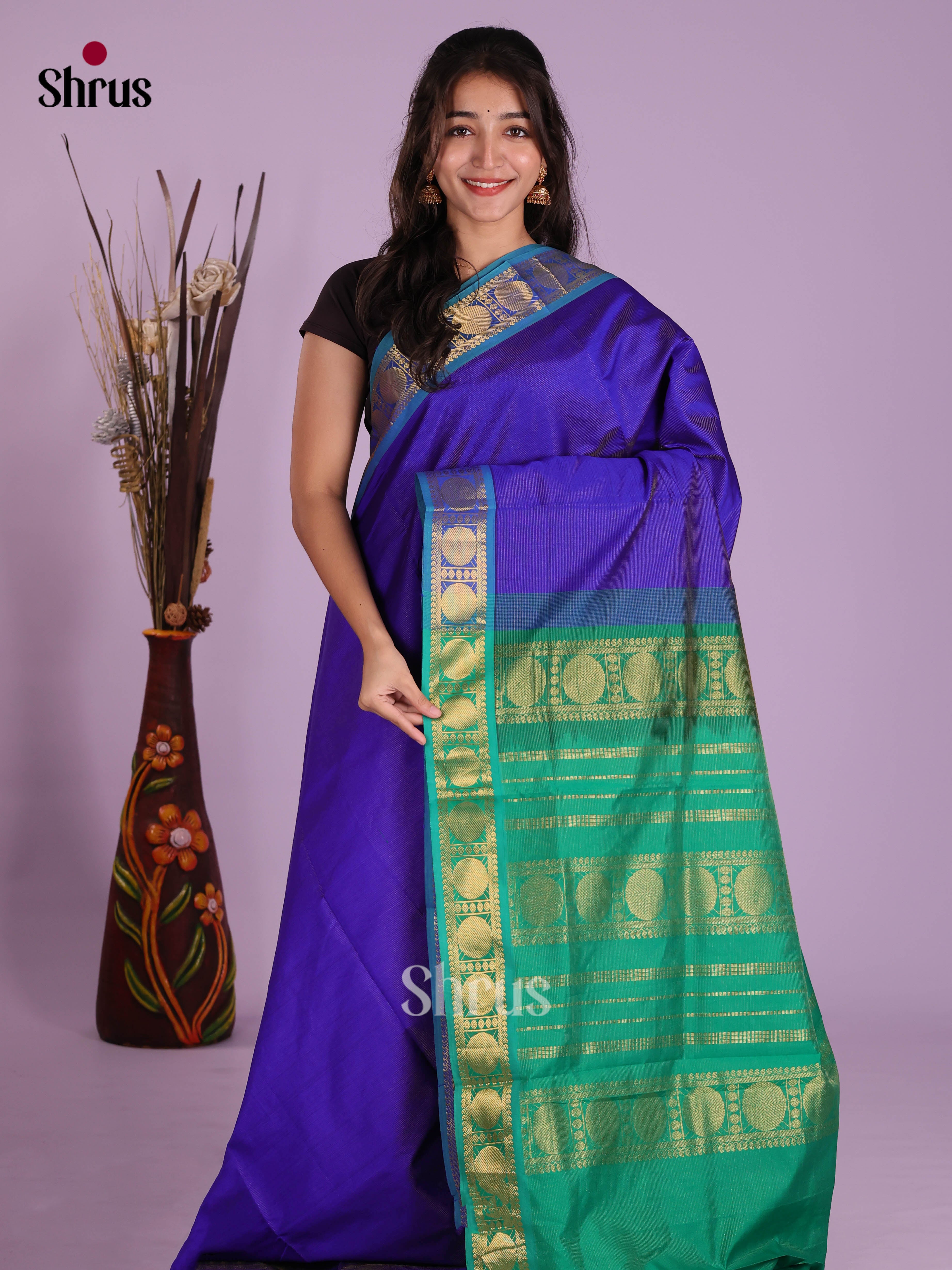 DKS04099 - Silkcotton-halfpure Saree