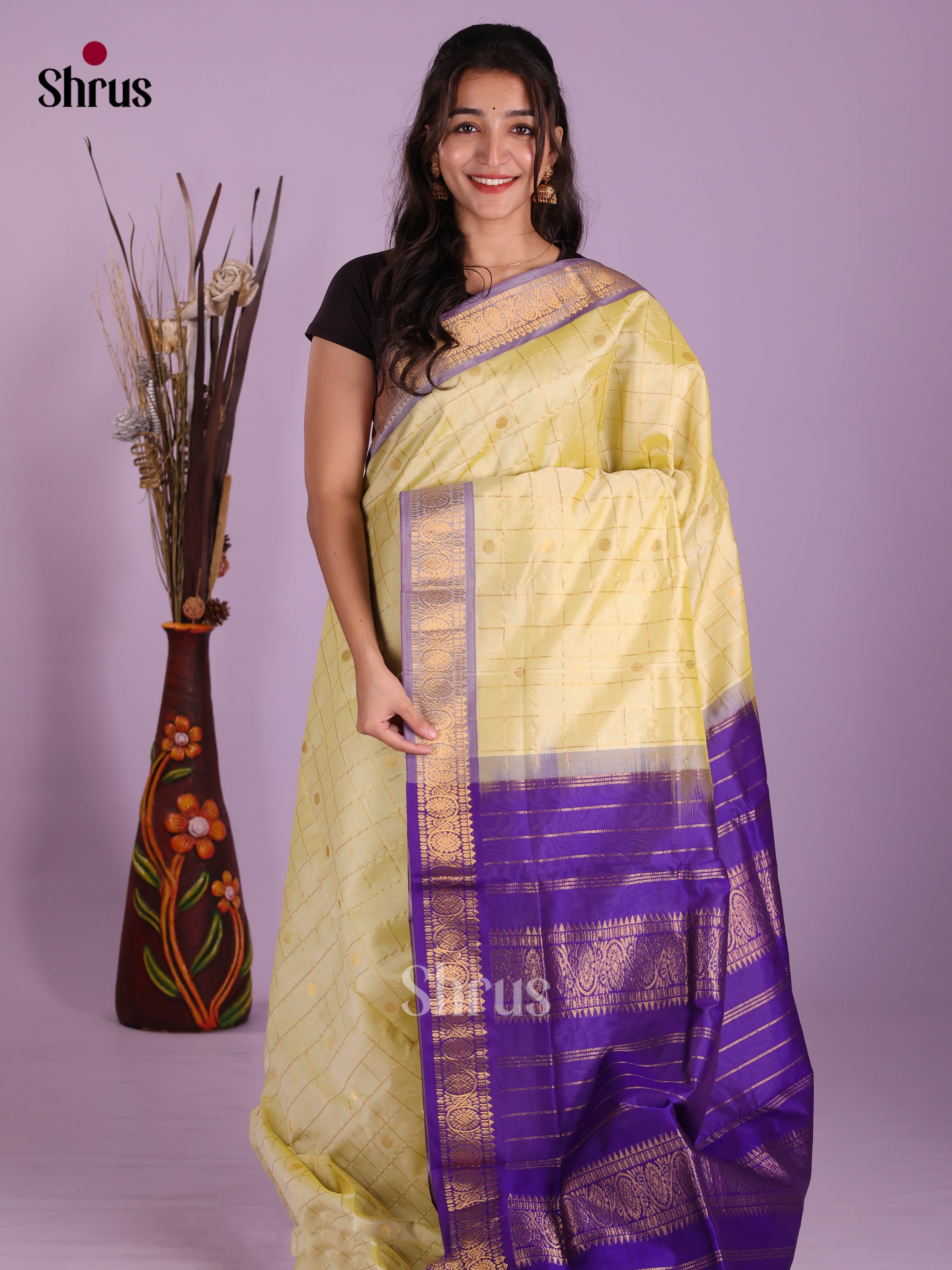 DKS04130 - Silkcotton-halfpure Saree - Shop on Shrus.com