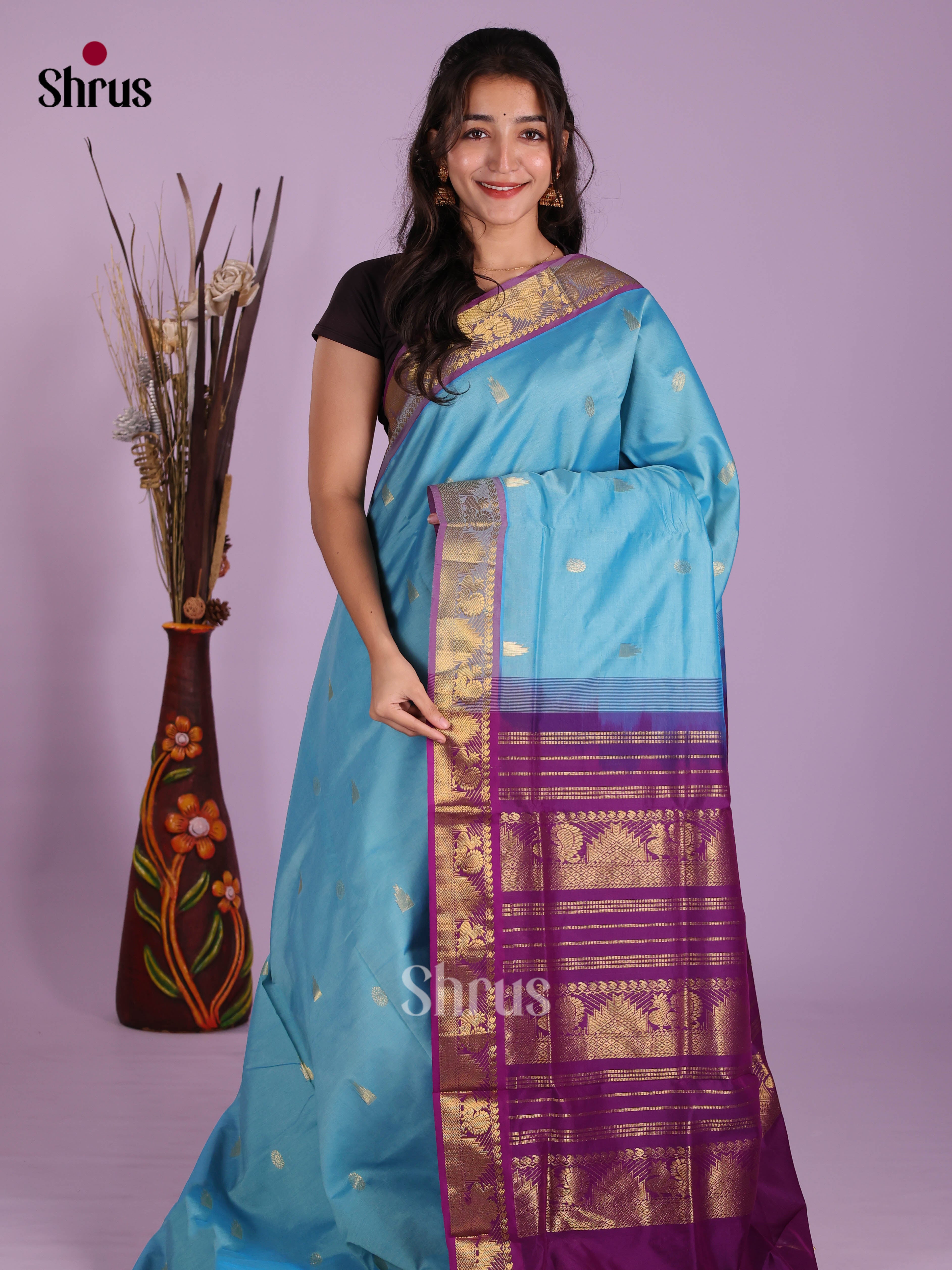 DKS04140 - Silkcotton-halfpure Saree