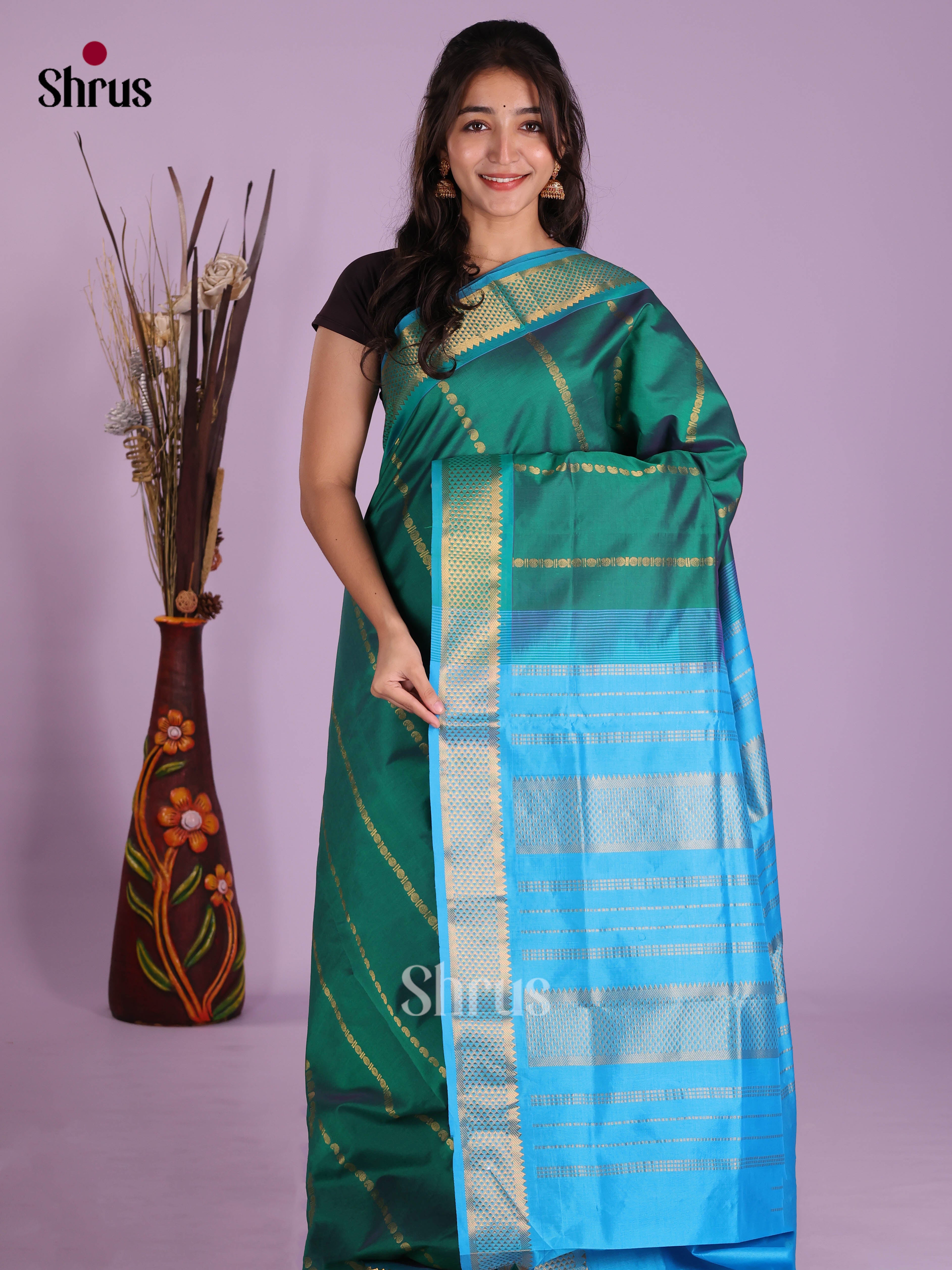 DKS04161 - Silkcotton-halfpure Saree - Shop on Shrus.com