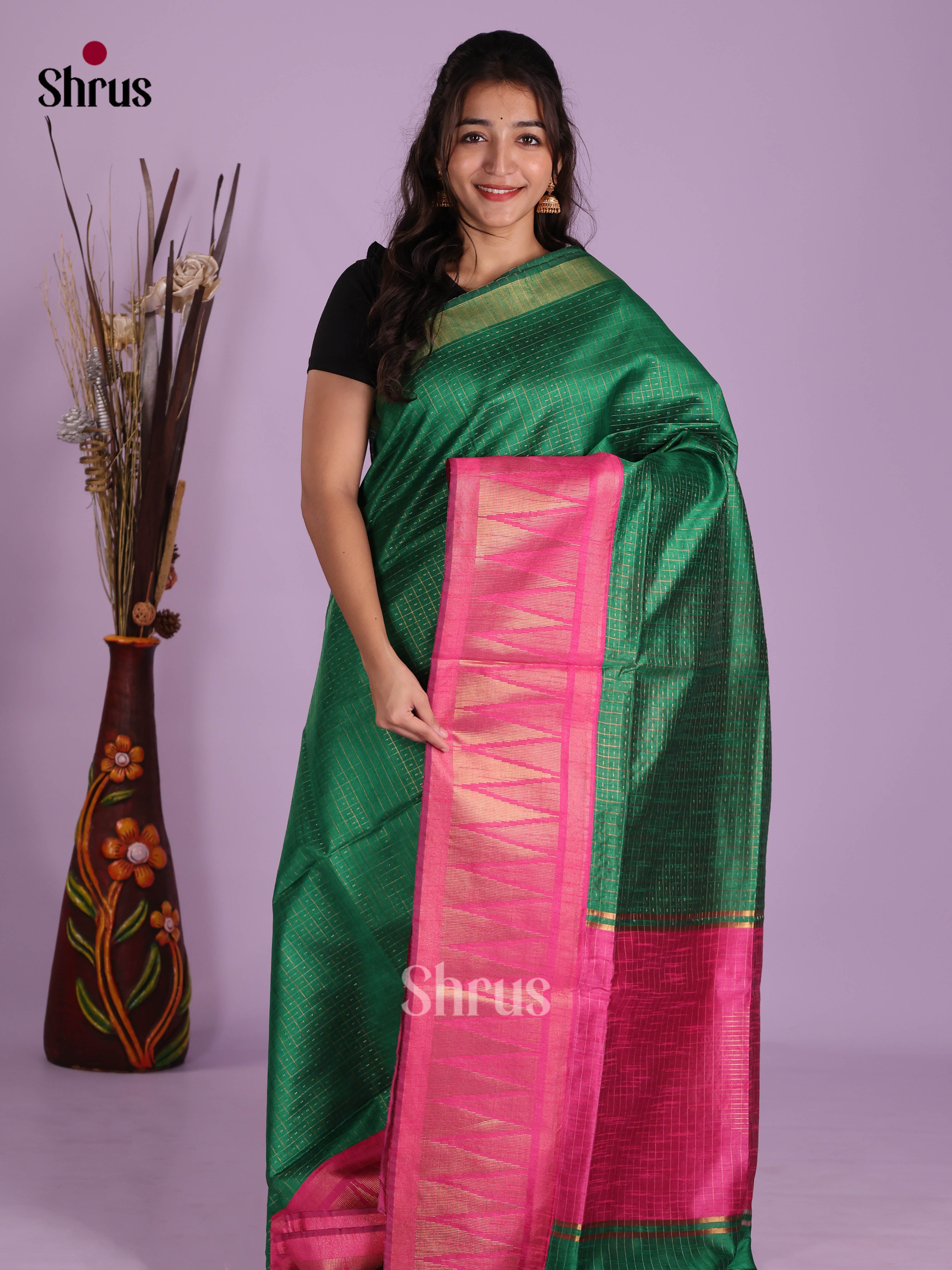 DKS05023 - Semi Rawsilk Saree - Shop on Shrus.com