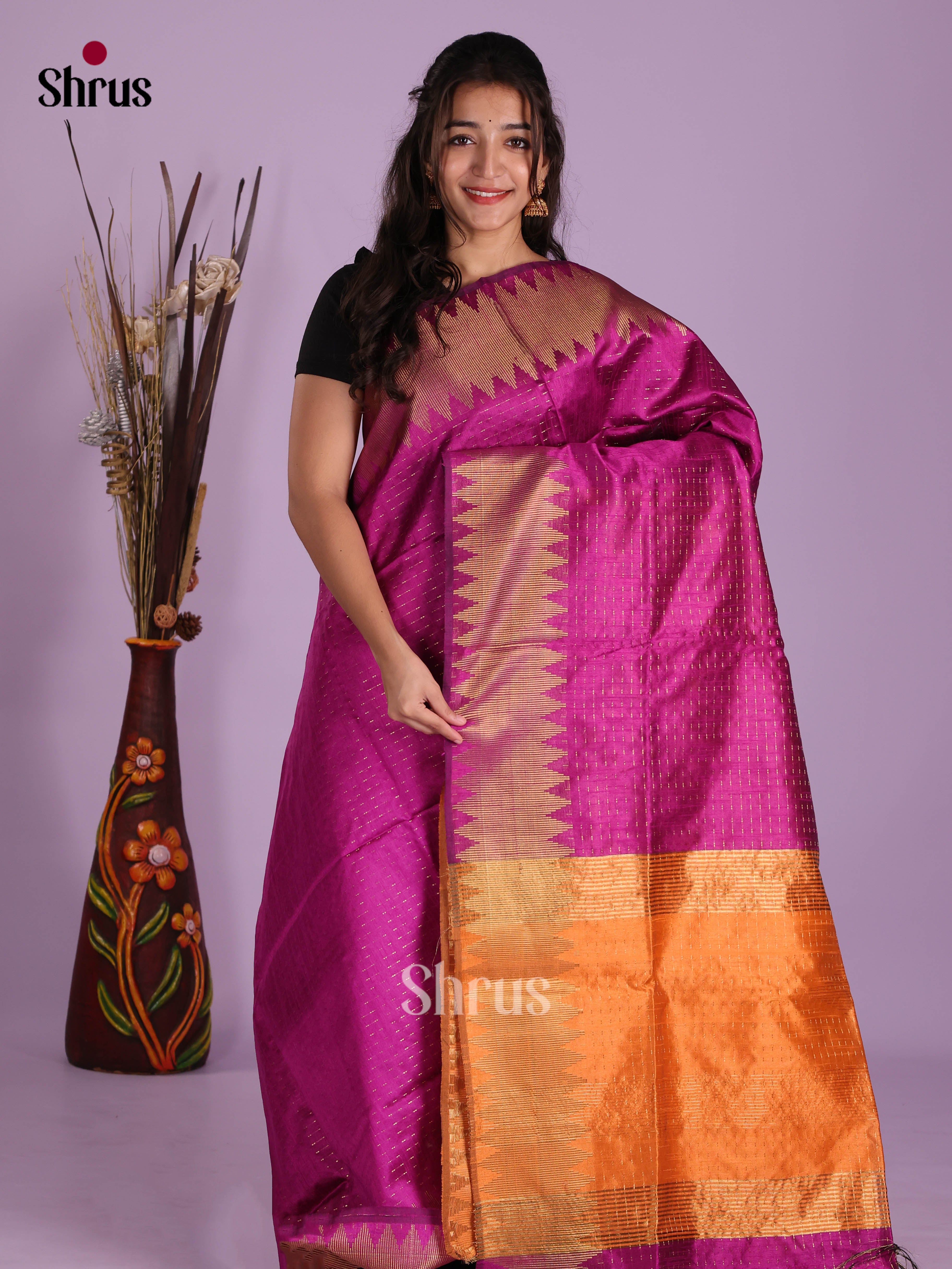 DKS05031 - Semi Rawsilk Saree - Shop on Shrus.com