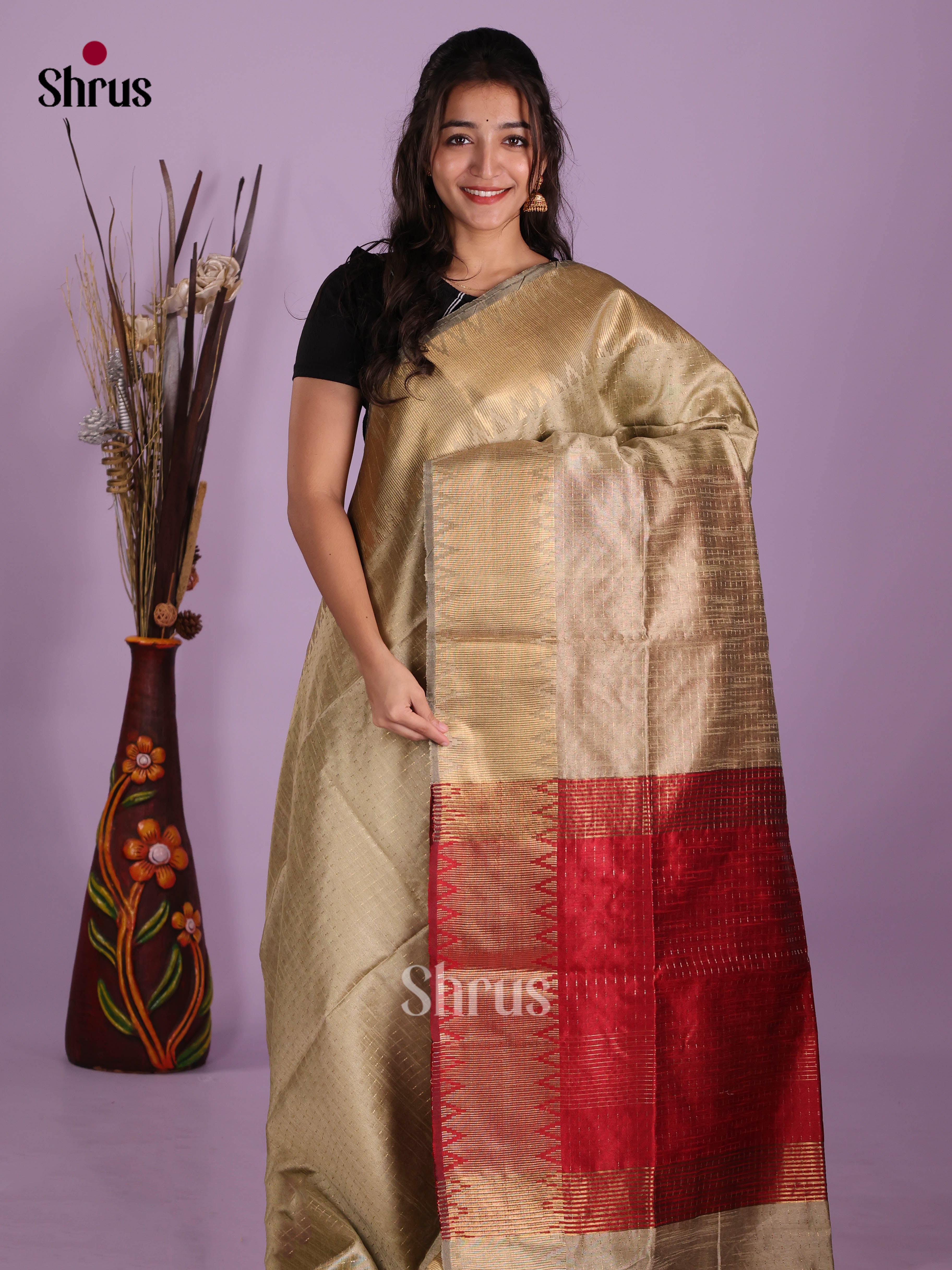 DKS05032 - Semi Rawsilk Saree - Shop on Shrus.com