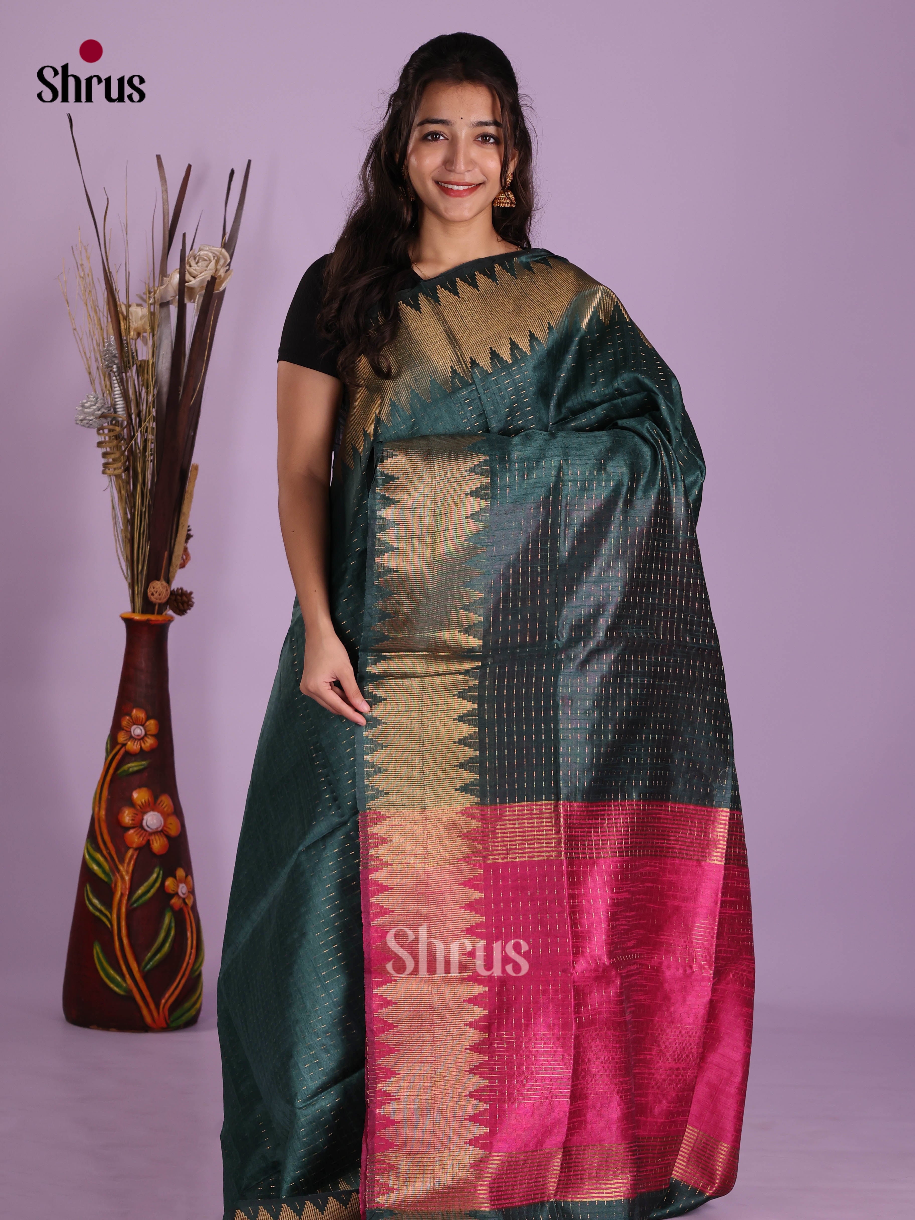 DKS05033 - Semi Rawsilk Saree - Shop on Shrus.com