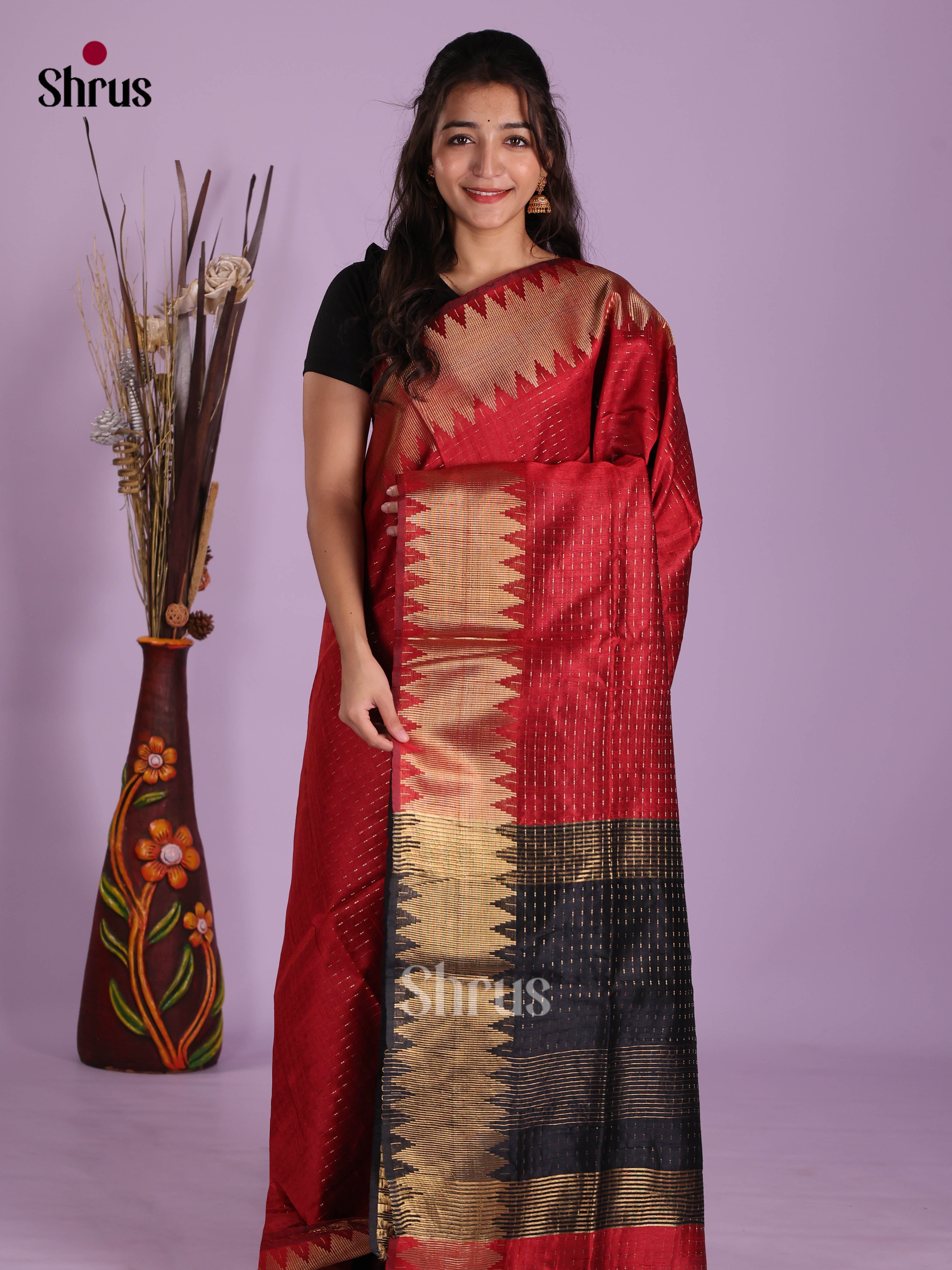 DKS05036 - Semi Rawsilk Saree - Shop on Shrus.com
