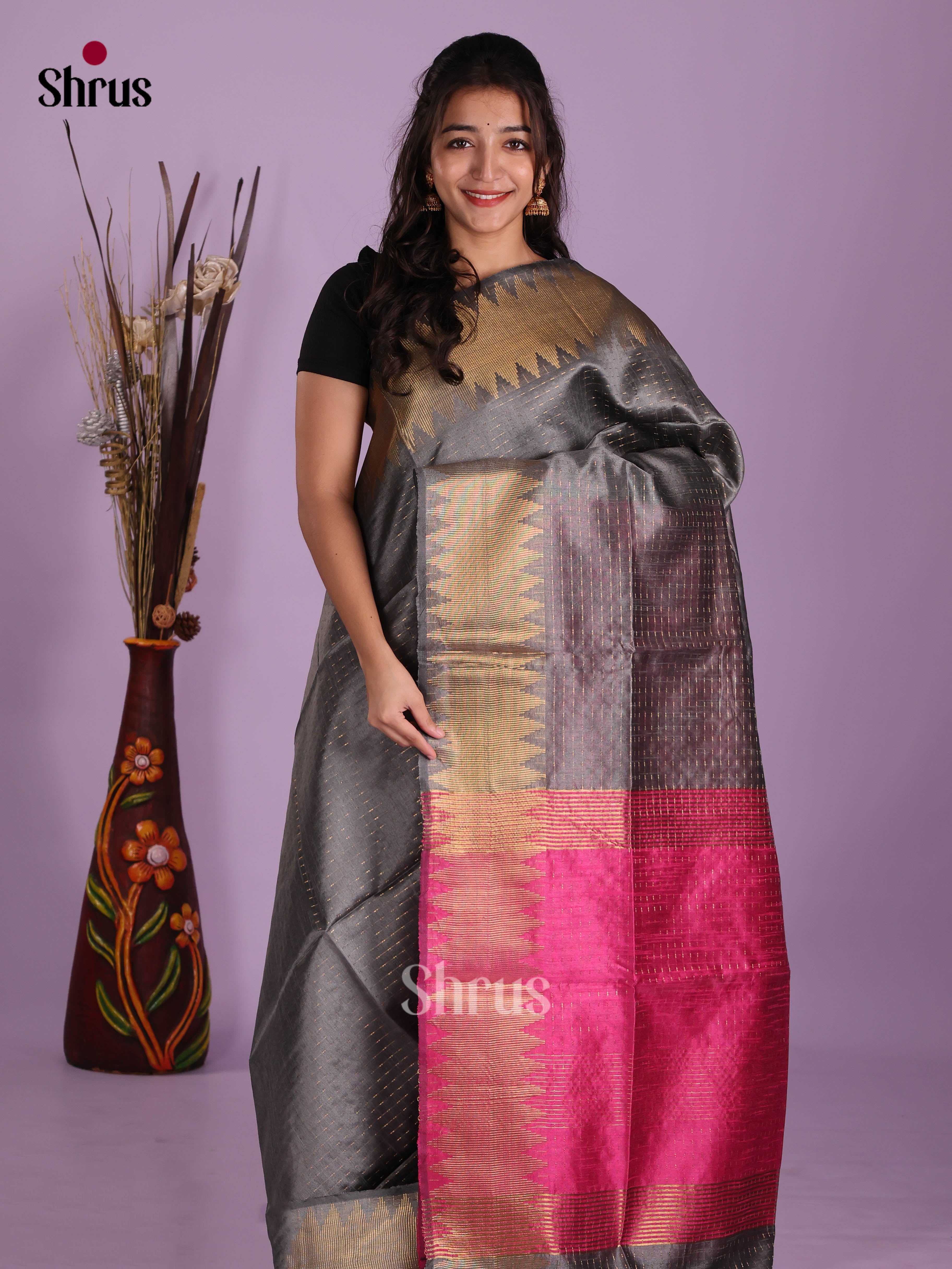 DKS05037 - Semi Rawsilk Saree - Shop on Shrus.com