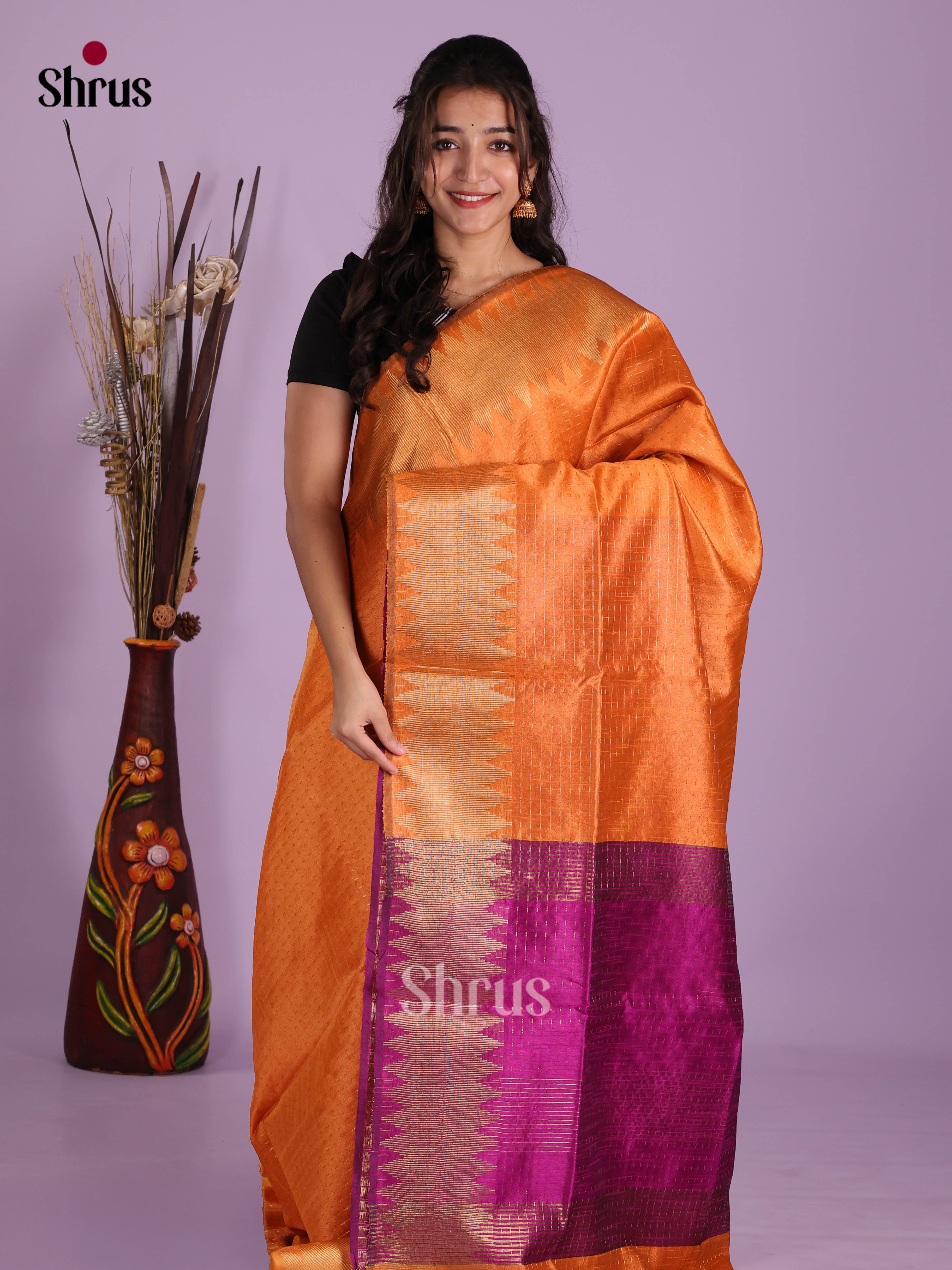 DKS05042 - Semi Rawsilk Saree - Shop on Shrus.com