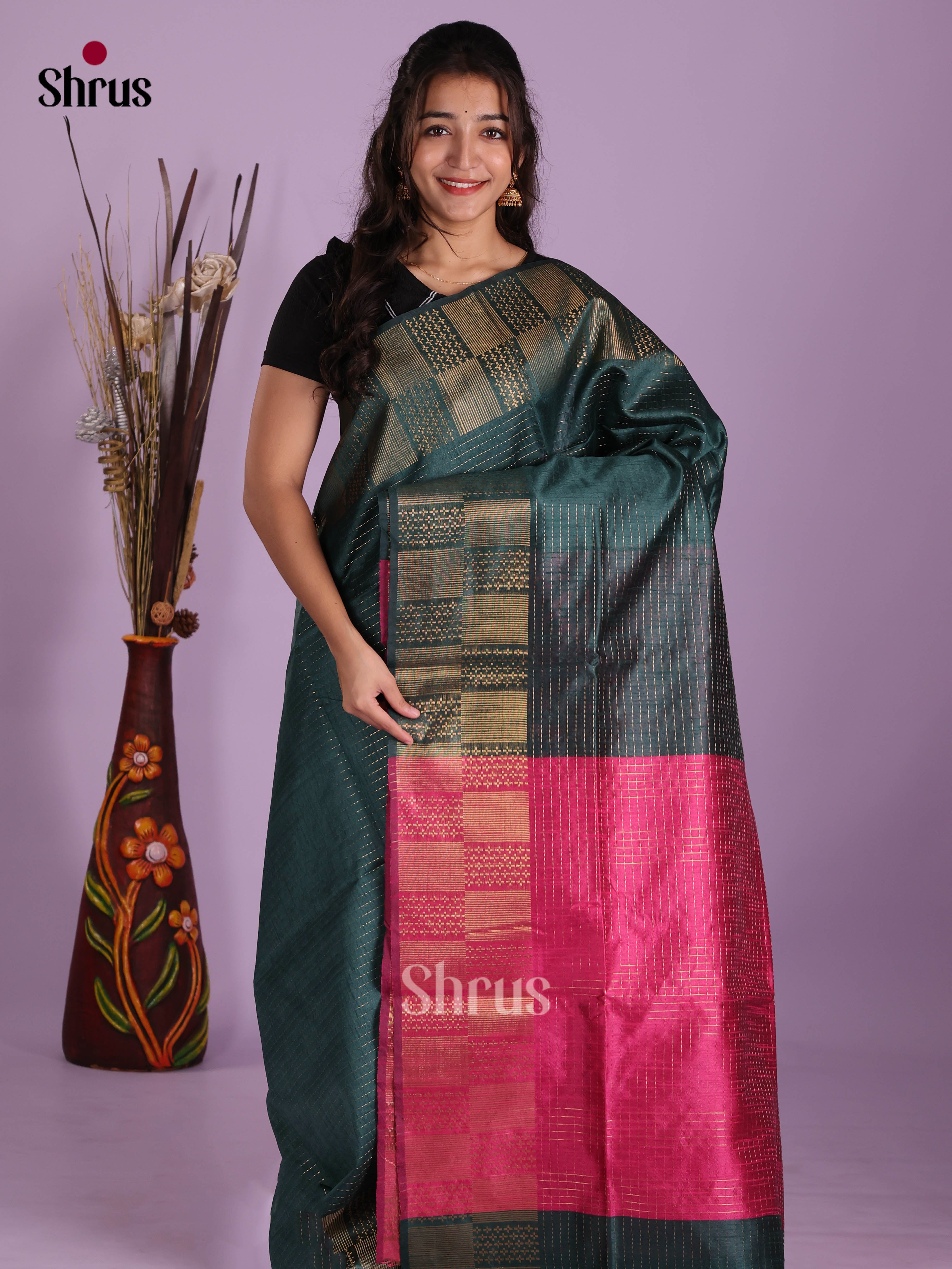 DKS05048 - Semi Rawsilk Saree - Shop on Shrus.com