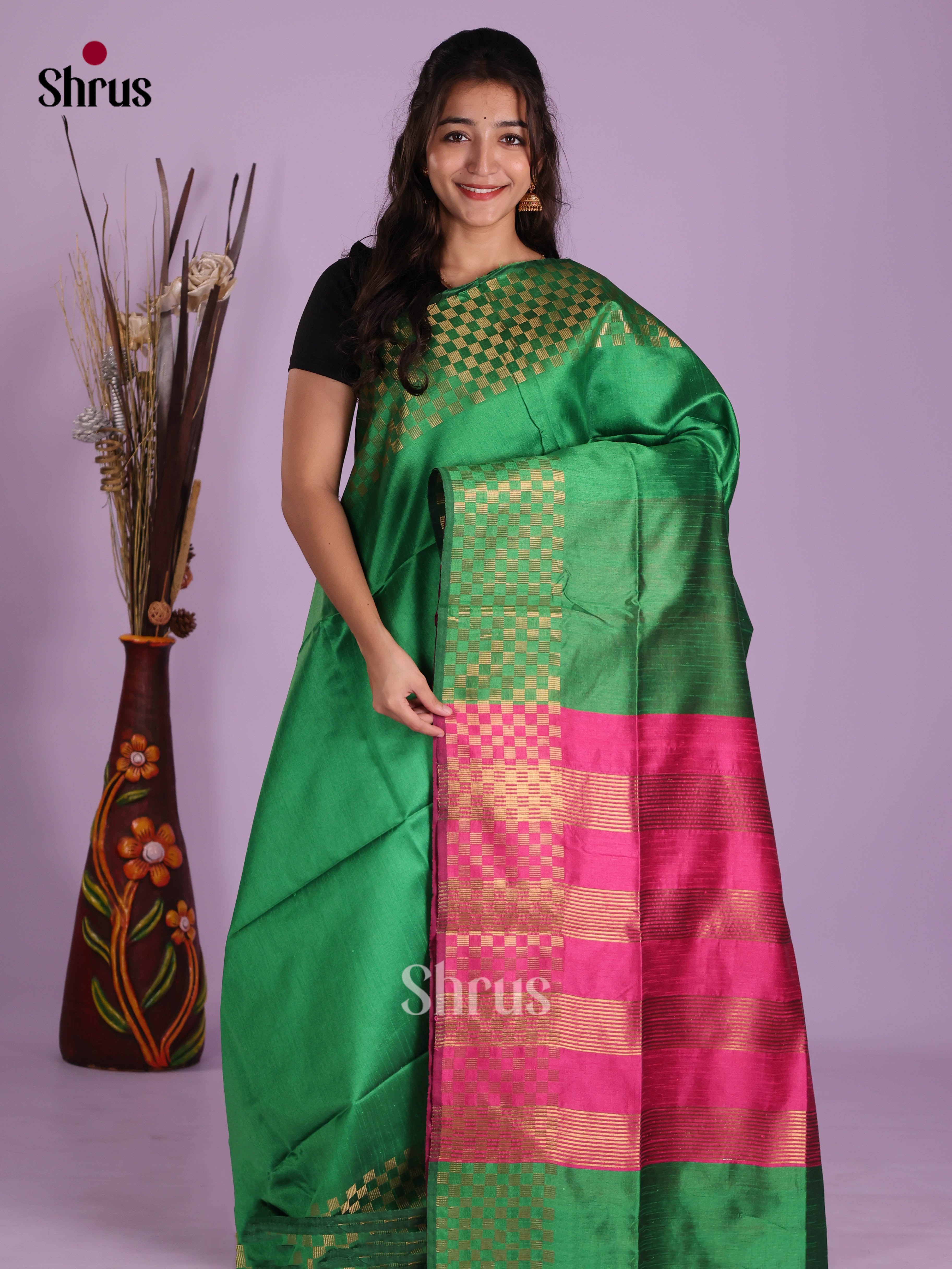 DKS05080 - Semi Rawsilk Saree - Shop on Shrus.com
