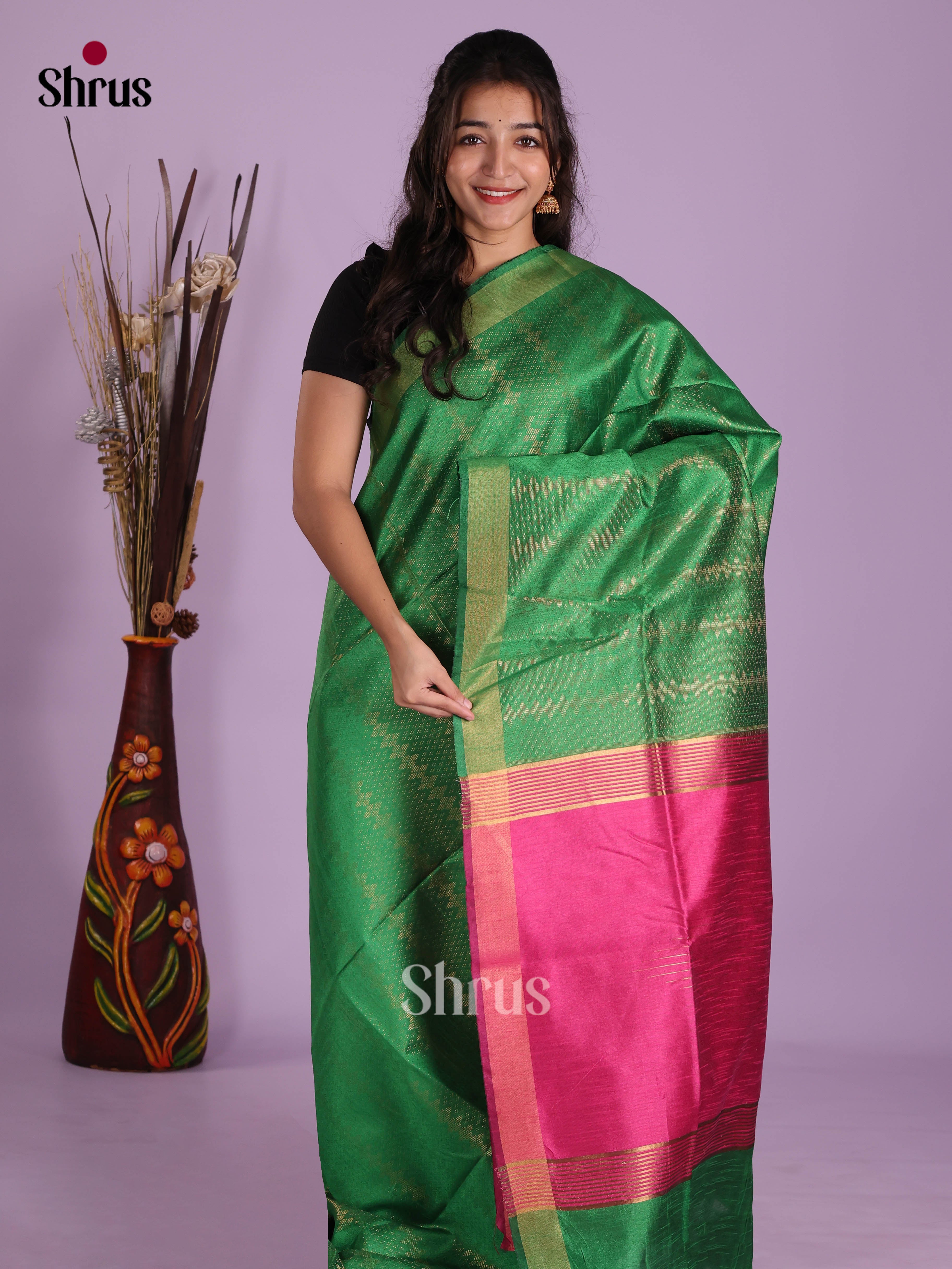 DKS05099 - Semi Rawsilk Saree - Shop on Shrus.com