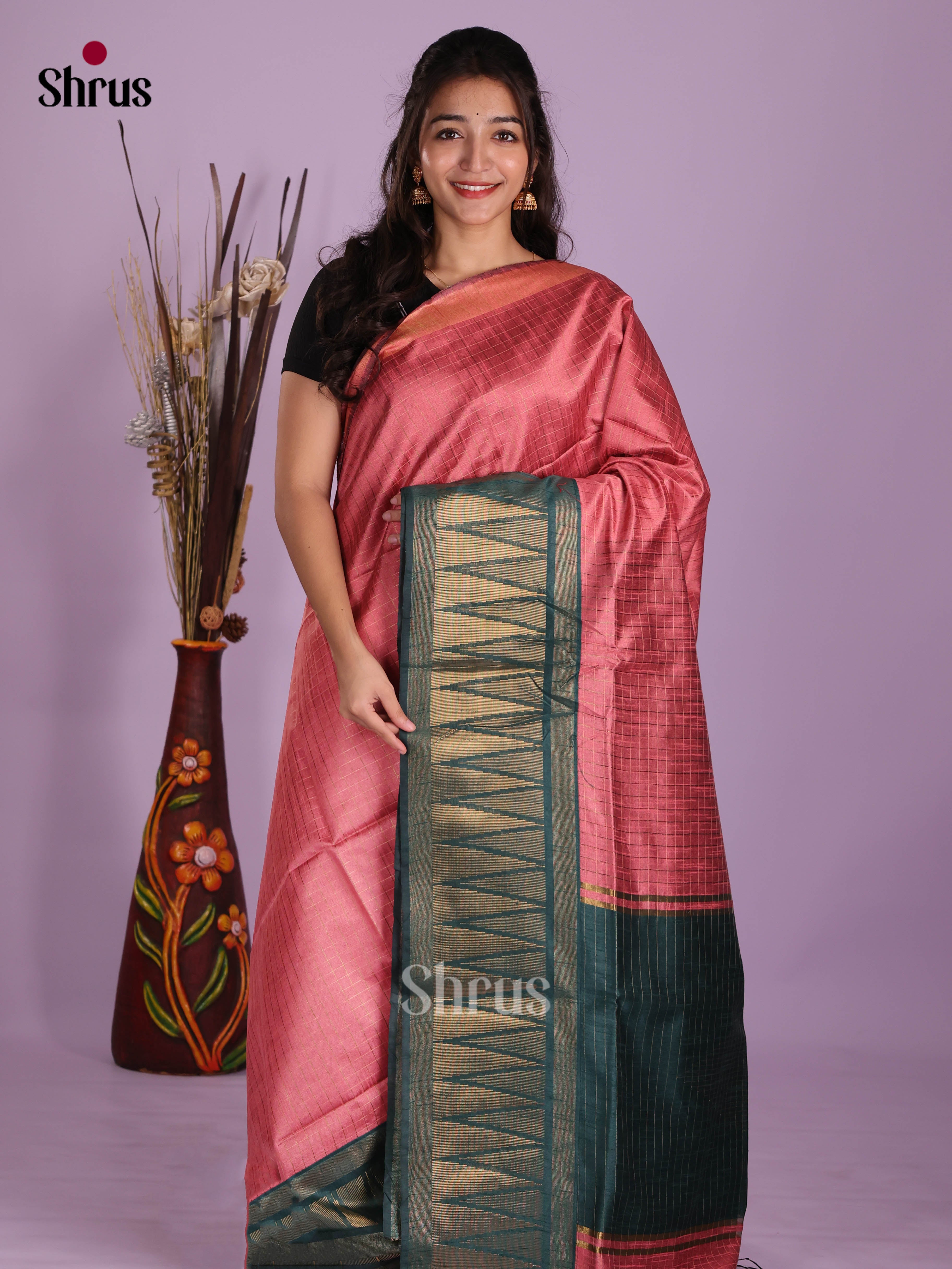DKS05110 - Semi Rawsilk Saree - Shop on Shrus.com