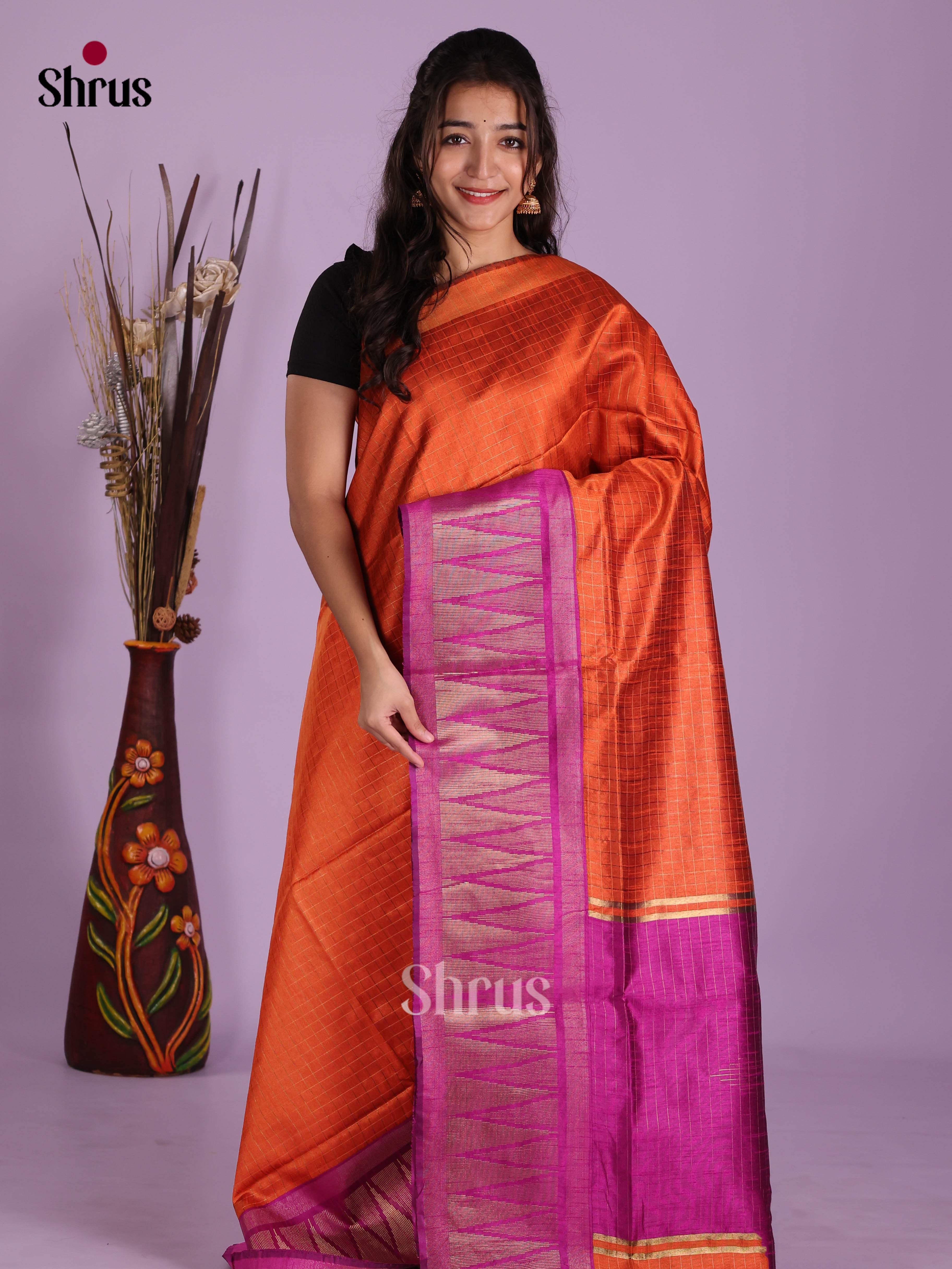 DKS05114 - Semi Rawsilk Saree - Shop on Shrus.com