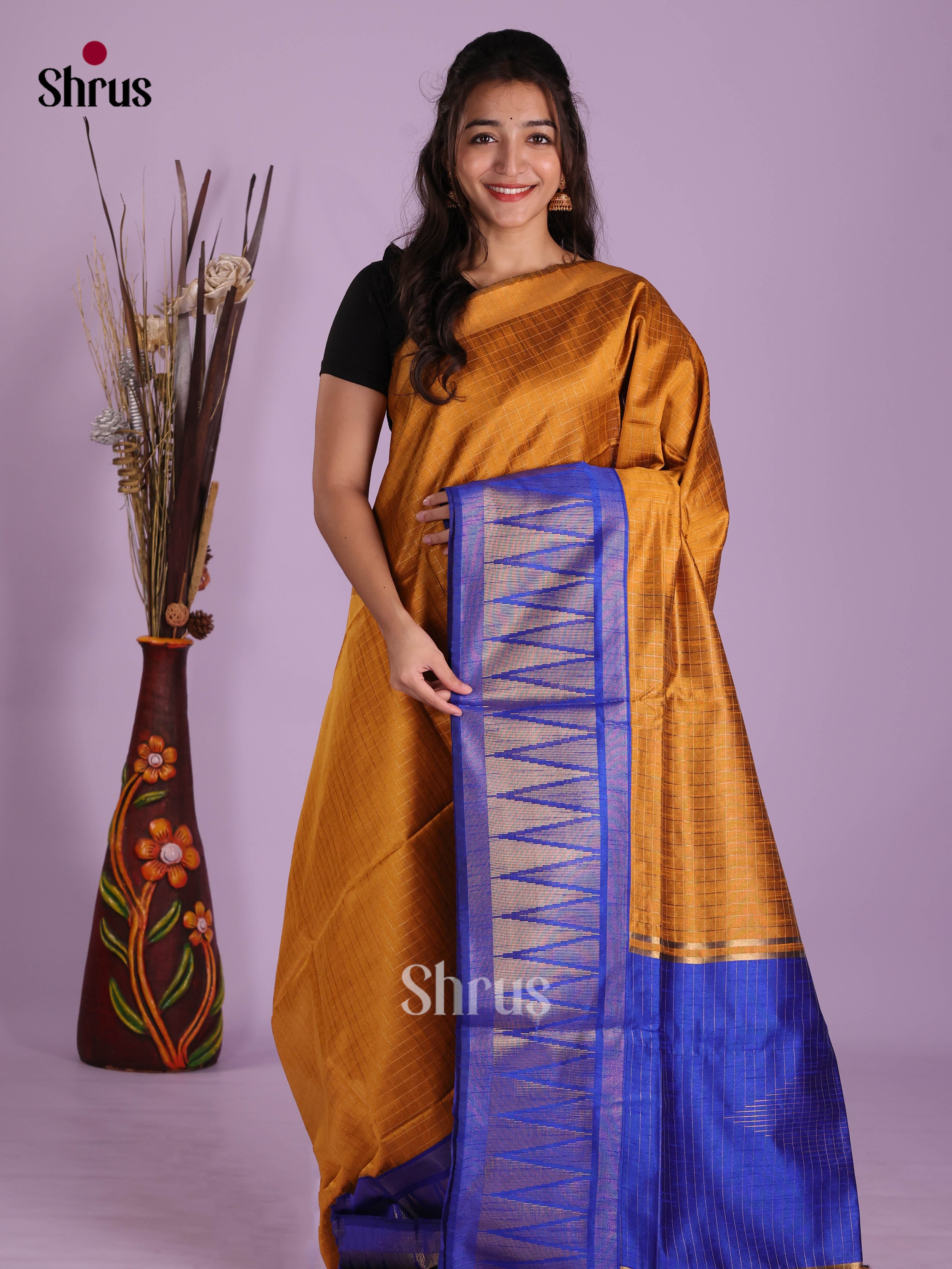 DKS05117 - Semi Rawsilk Saree - Shop on Shrus.com