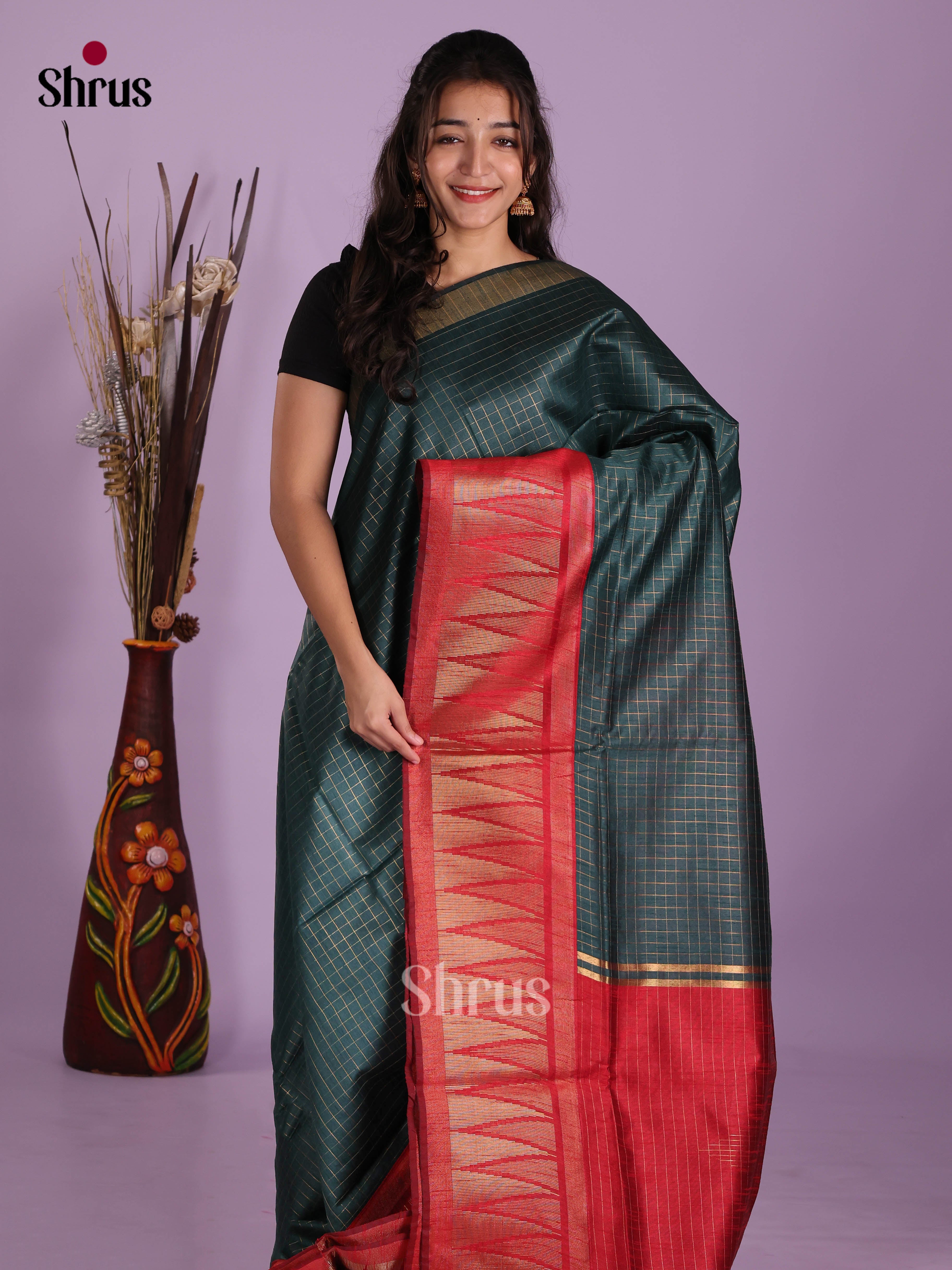DKS05119 - Semi Rawsilk Saree - Shop on Shrus.com