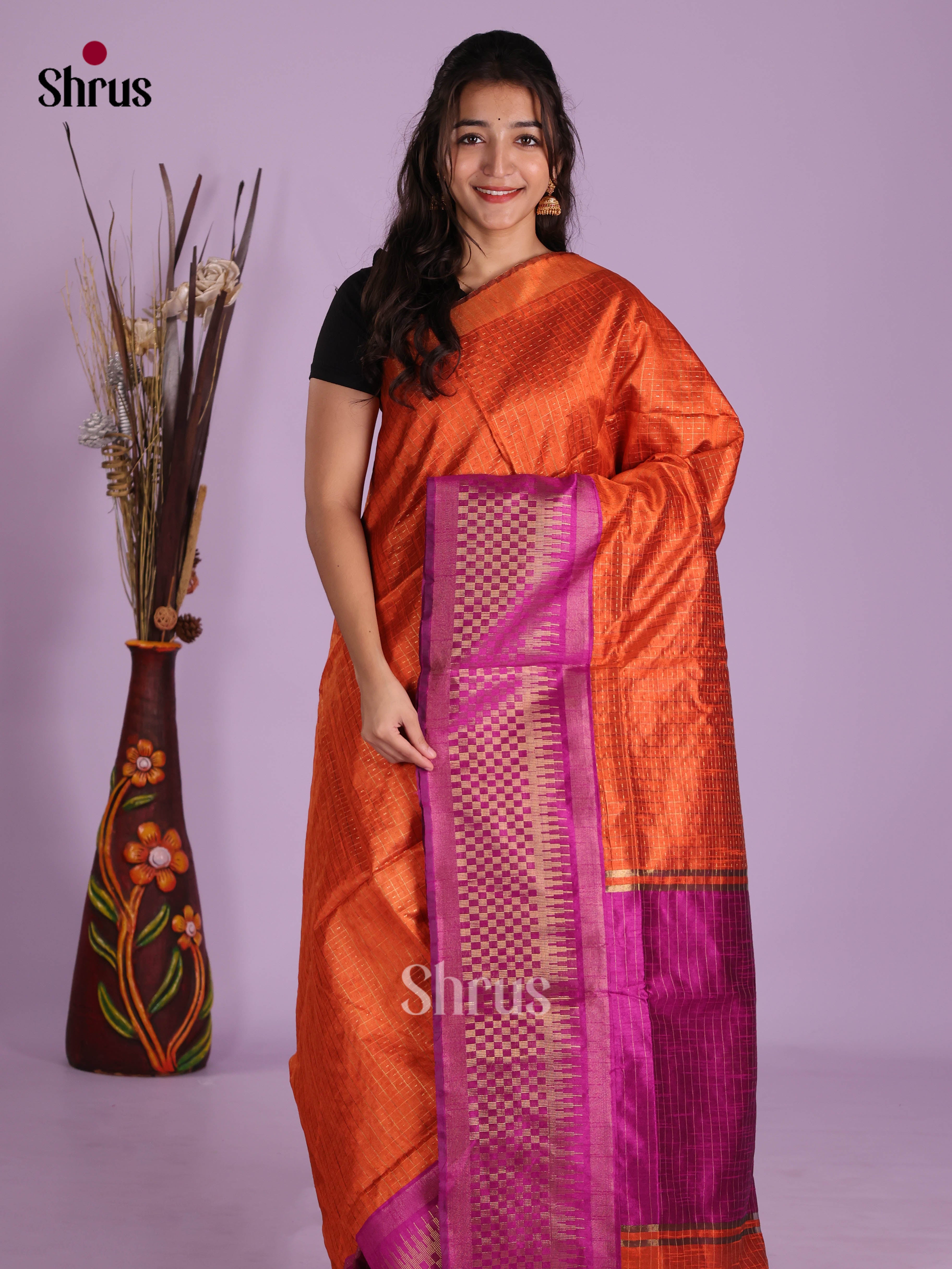 DKS05153 - Semi Rawsilk Saree - Shop on Shrus.com