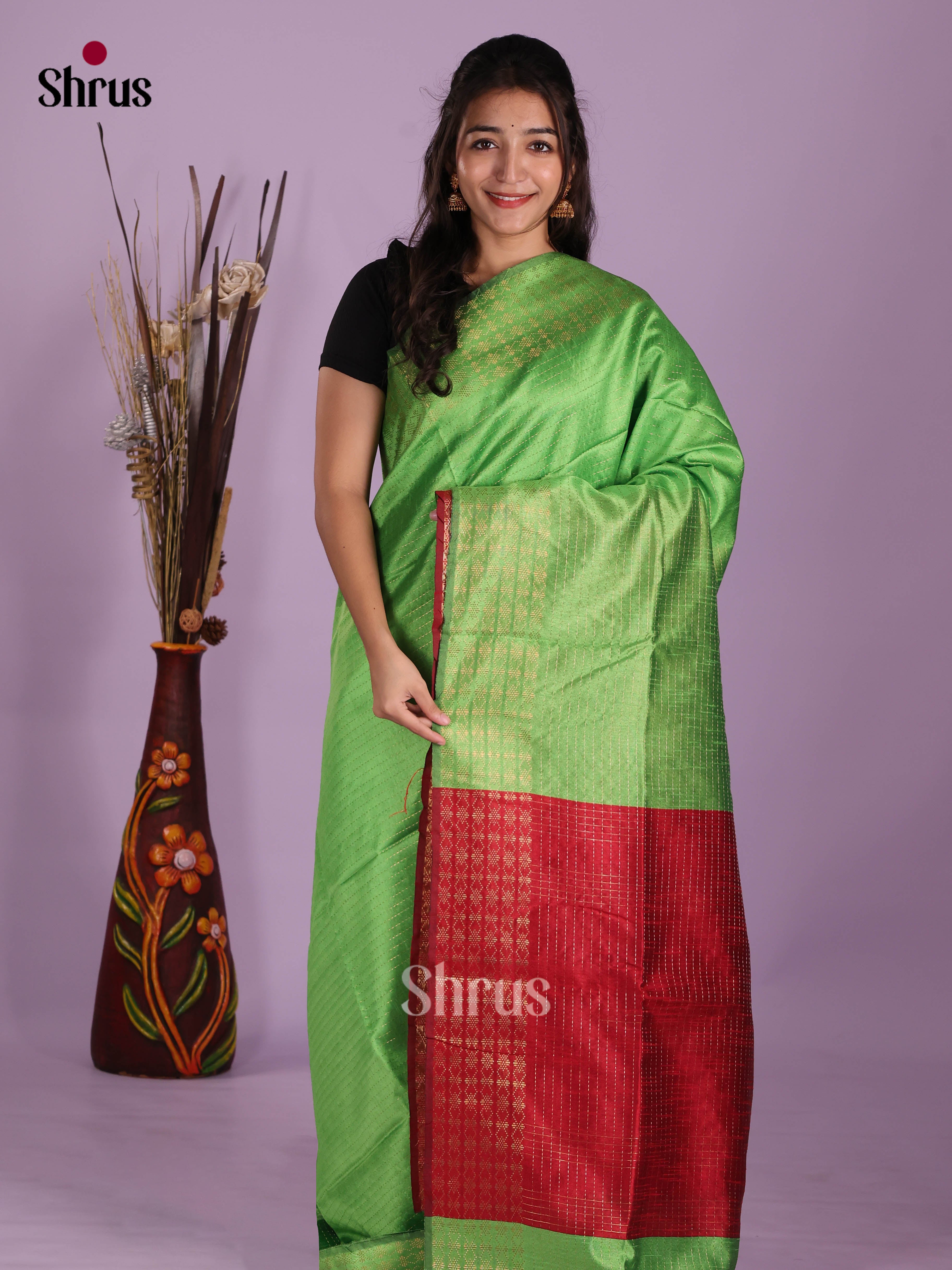 DKS05186 - Semi Rawsilk Saree - Shop on Shrus.com