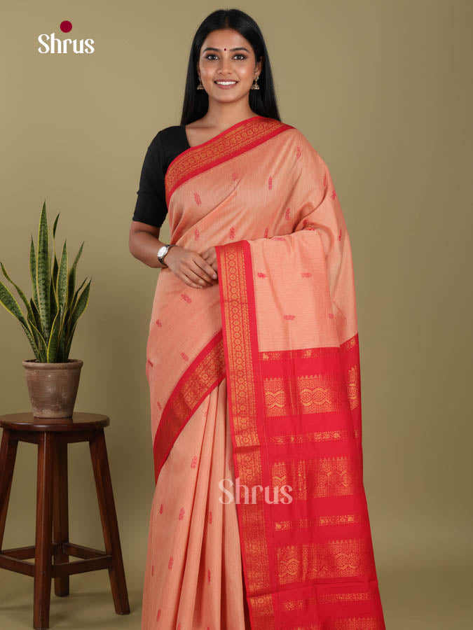 Pink & Red - Kalyani Cotton Saree
