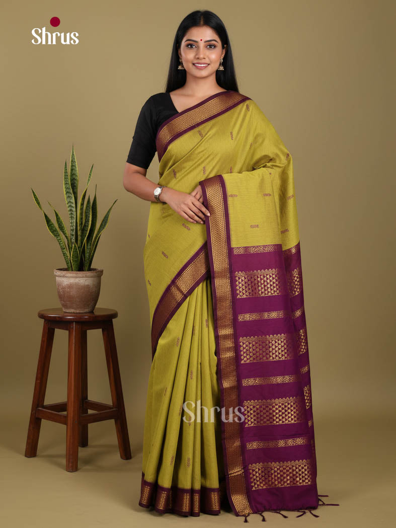 Green & Purple- Kalyani Cotton Saree