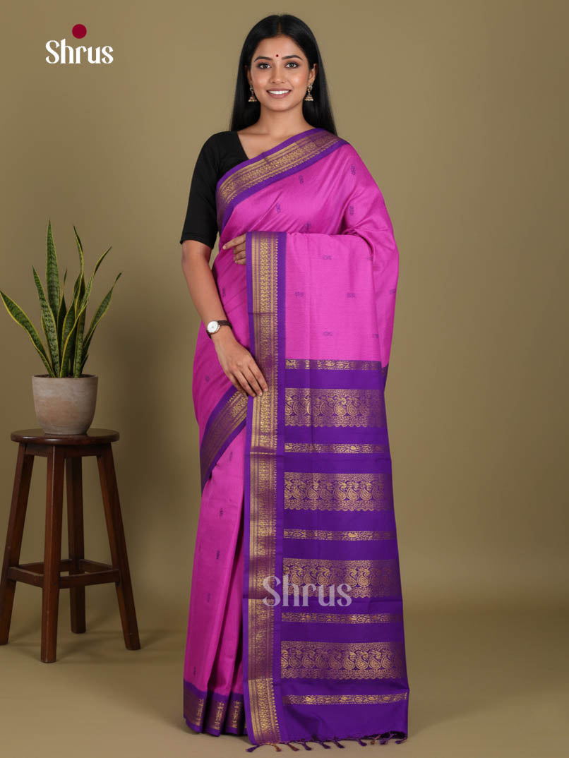 Pink & Purple- Kalyani Cotton Saree