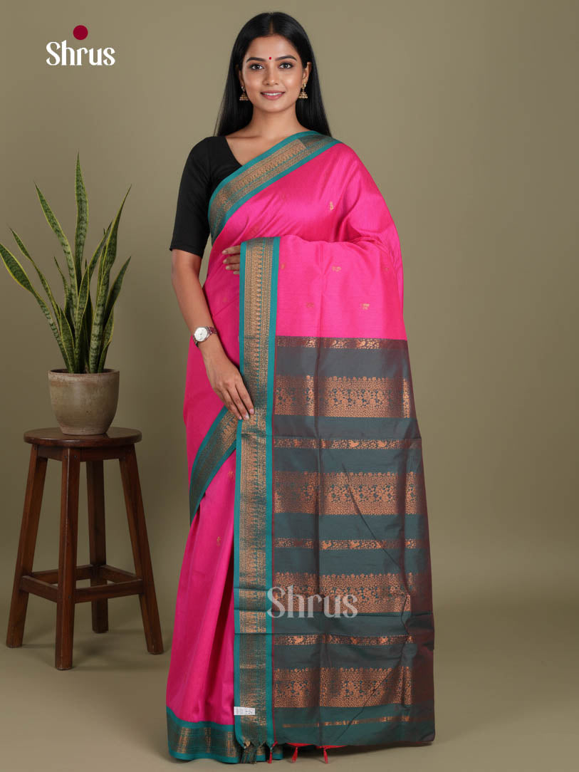 Pink & Green- Kalyani Cotton Saree