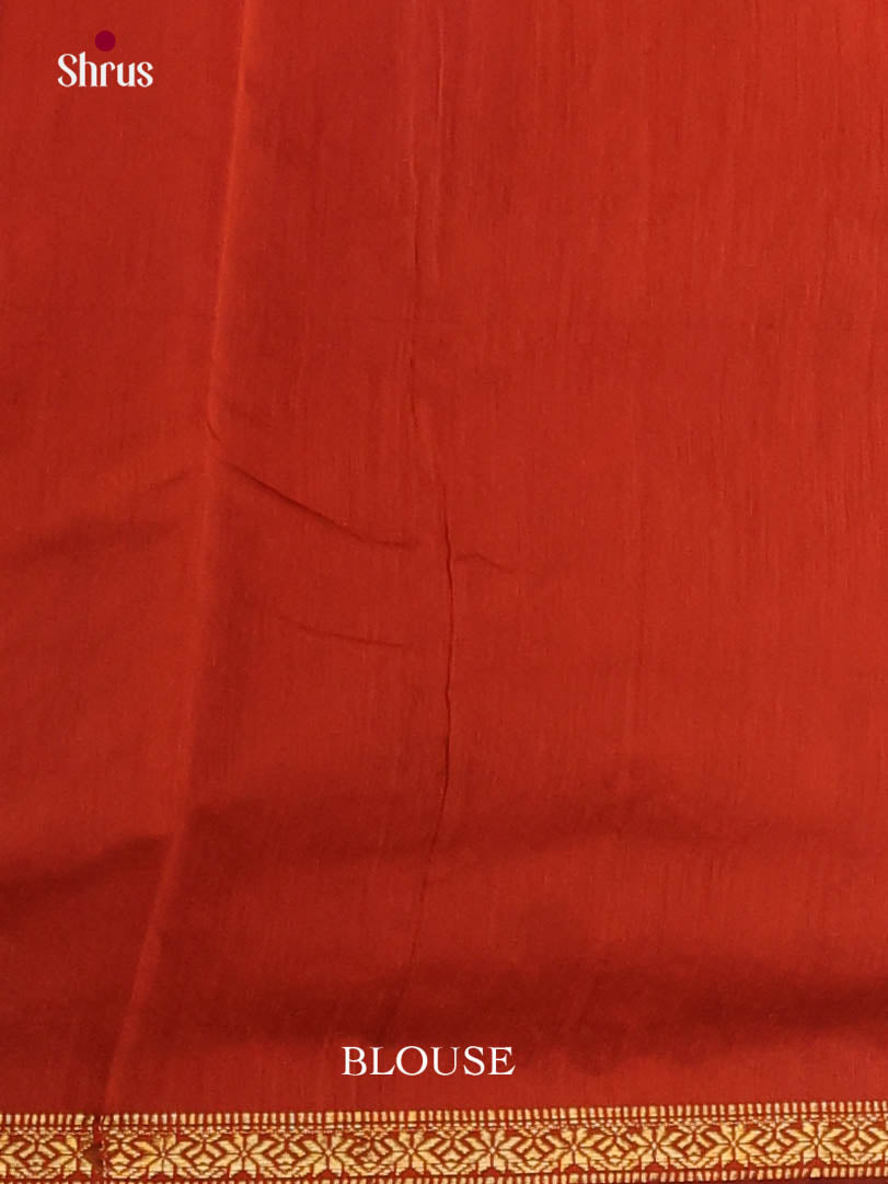 Green & Orange - Semi Maheshwari Saree