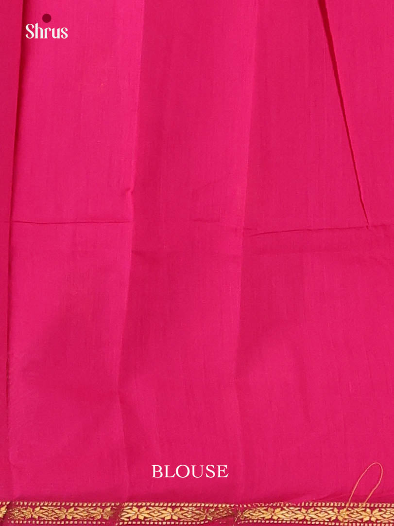 Orange & Pink - Semi Maheshwari Saree