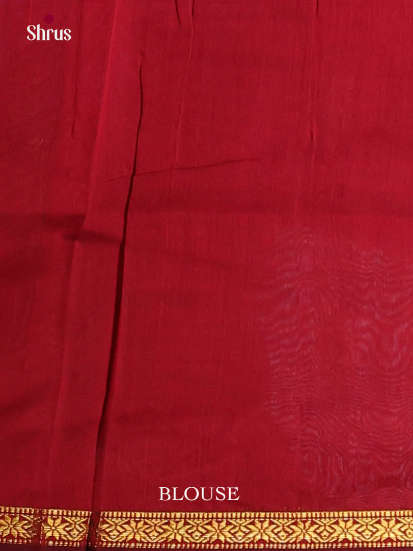 Green & Maroon - Semi Maheshwari Saree